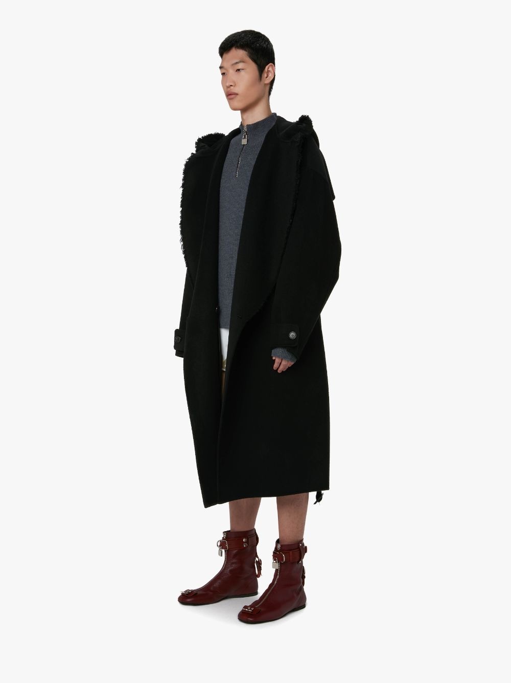 HOODED TRENCH COAT - 4