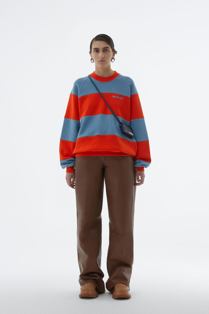 ORANGE & AZURE SWEATSHIRT WITH CUTS 3