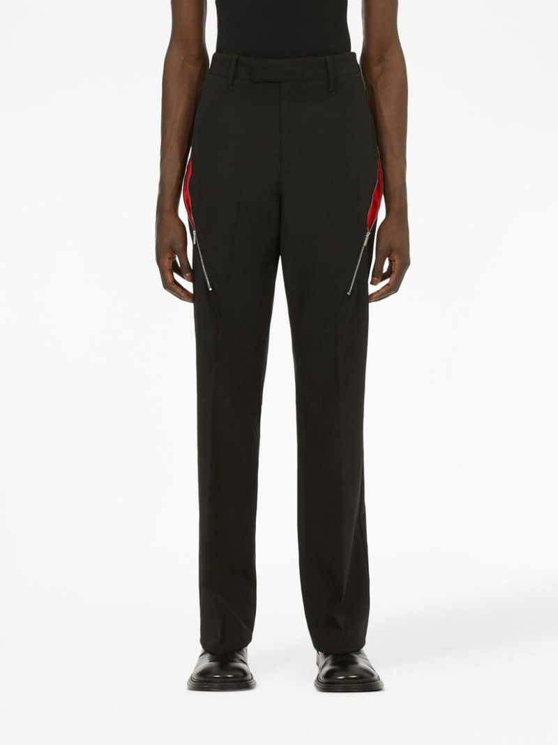 zip-detail tailored trousers 3
