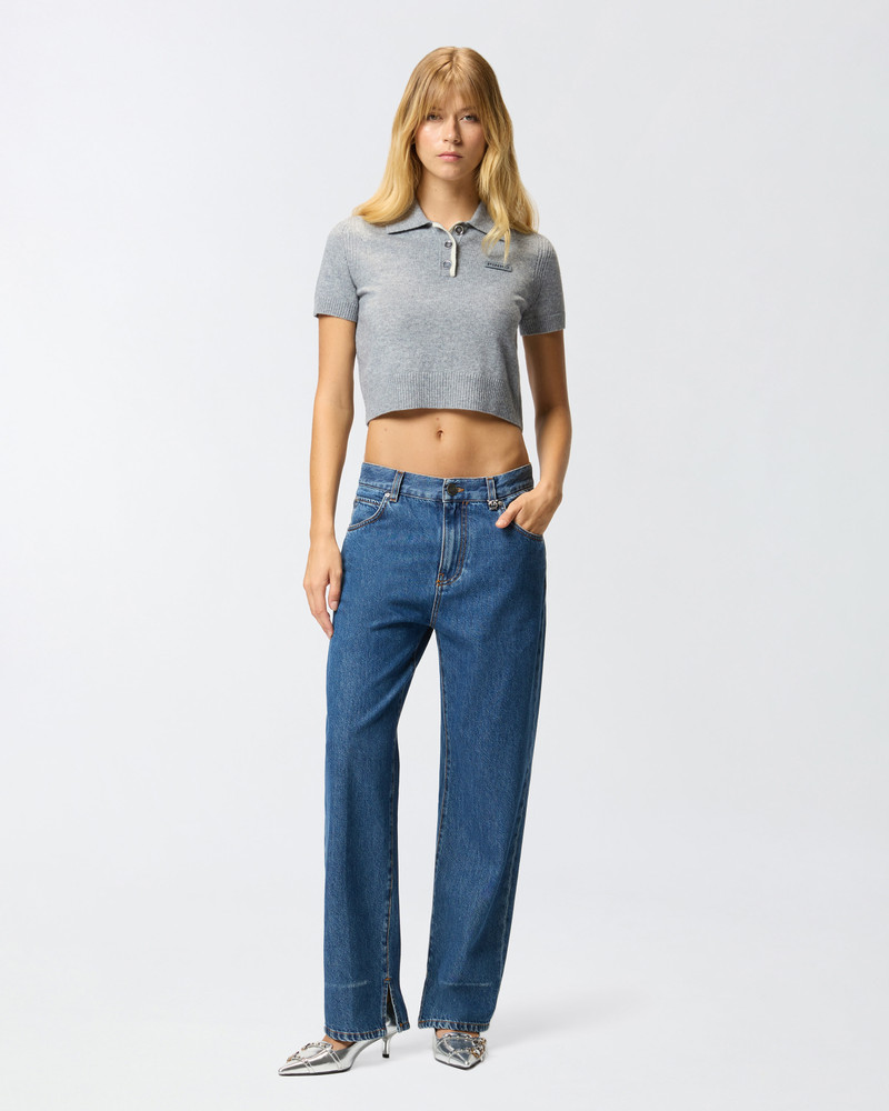 PINKO LOOSE-LEG JEANS WITH SLIT ON THE HEM outlook