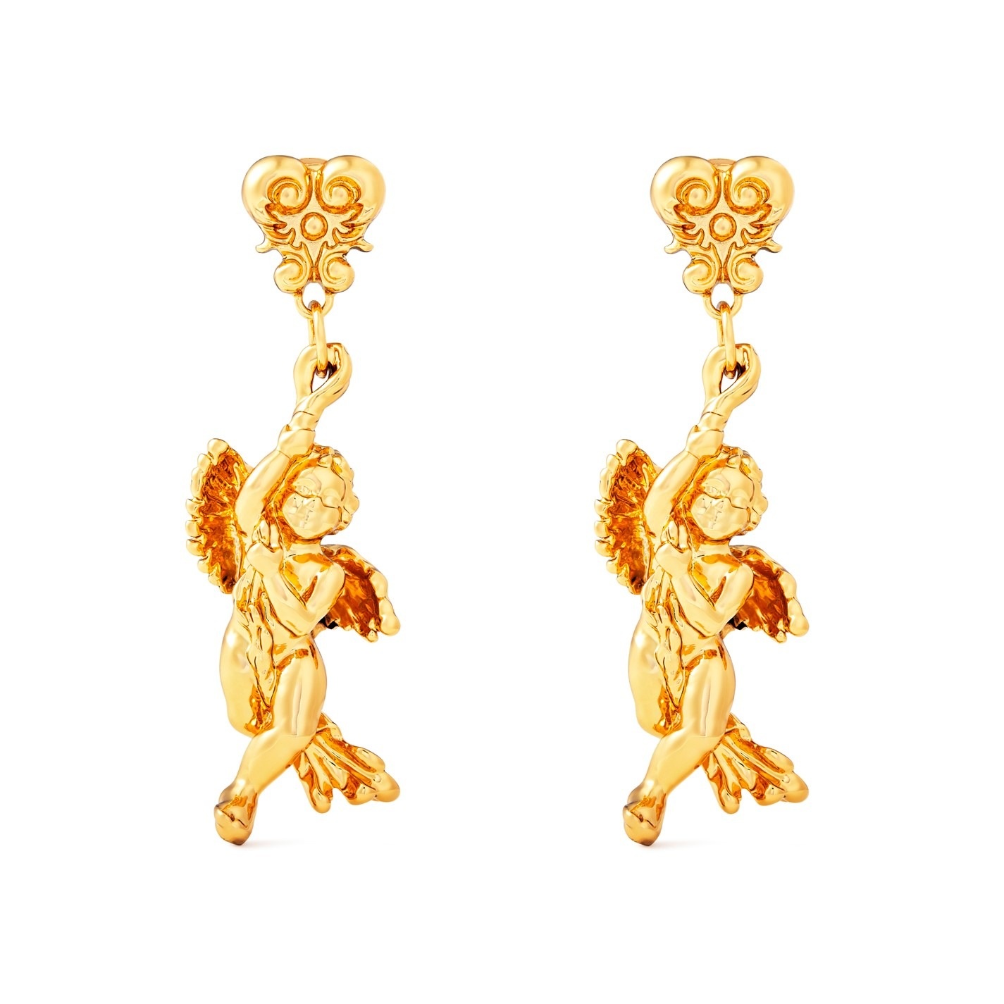 Cherub Motif Clip On Earrings - 1