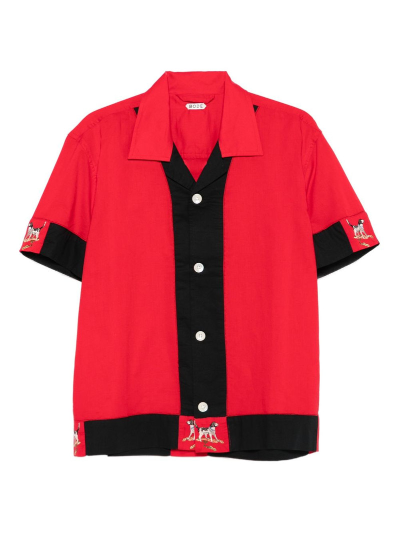 dog-print panelled shirt 1