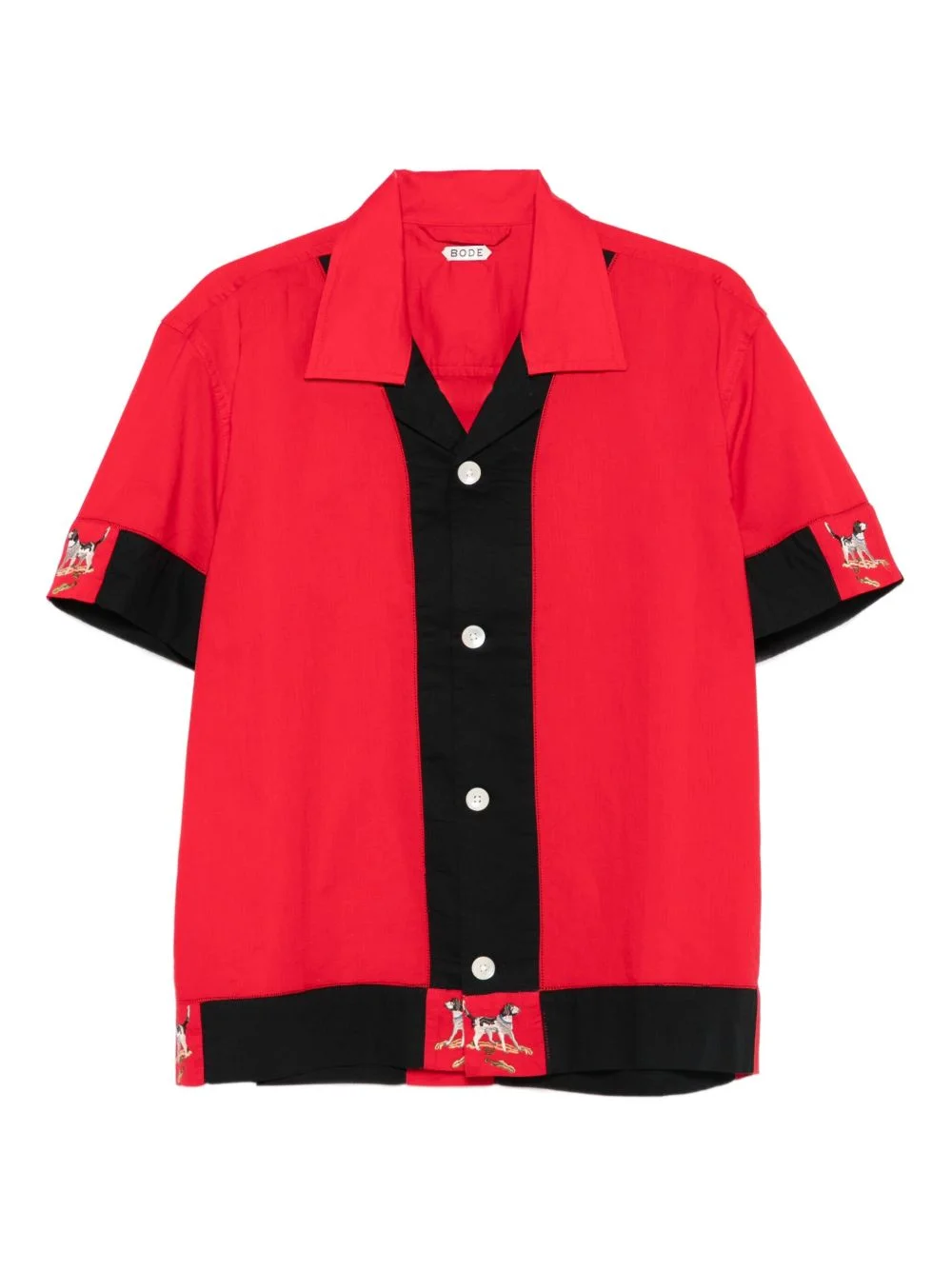 dog-print panelled shirt - 1