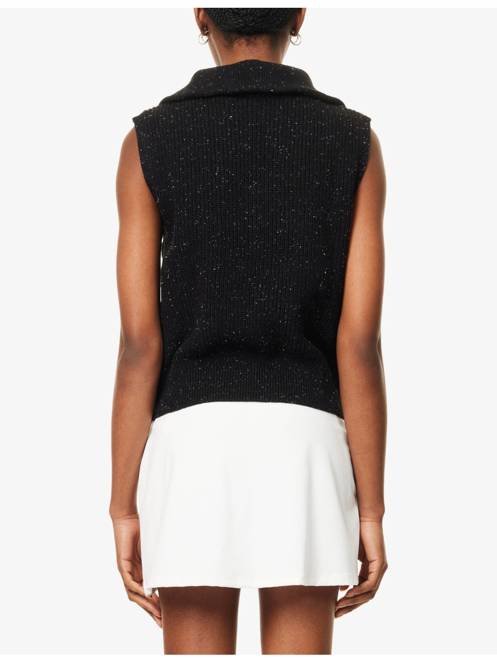 Hally Half-Zip Rib Cotton Knitted Vest - 4