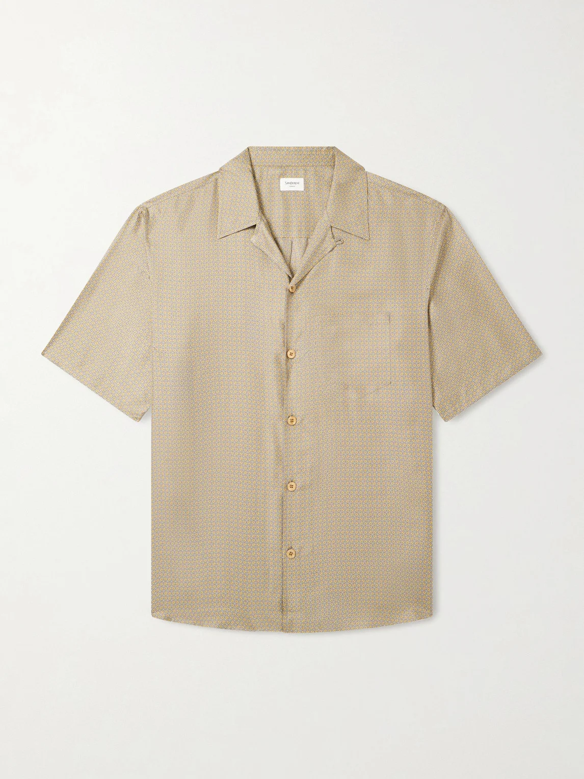 Camp-Collar Printed Silk-Voile Shirt - 1