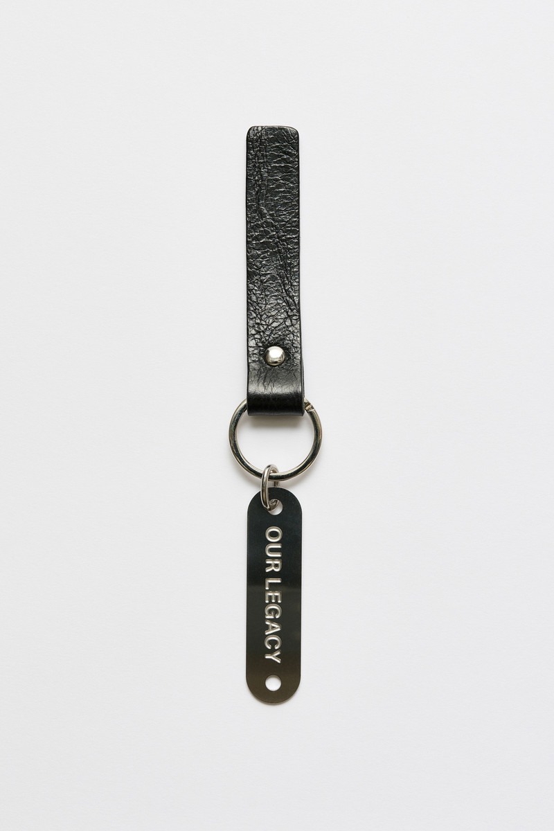 Ring Keyring Black Leather 1