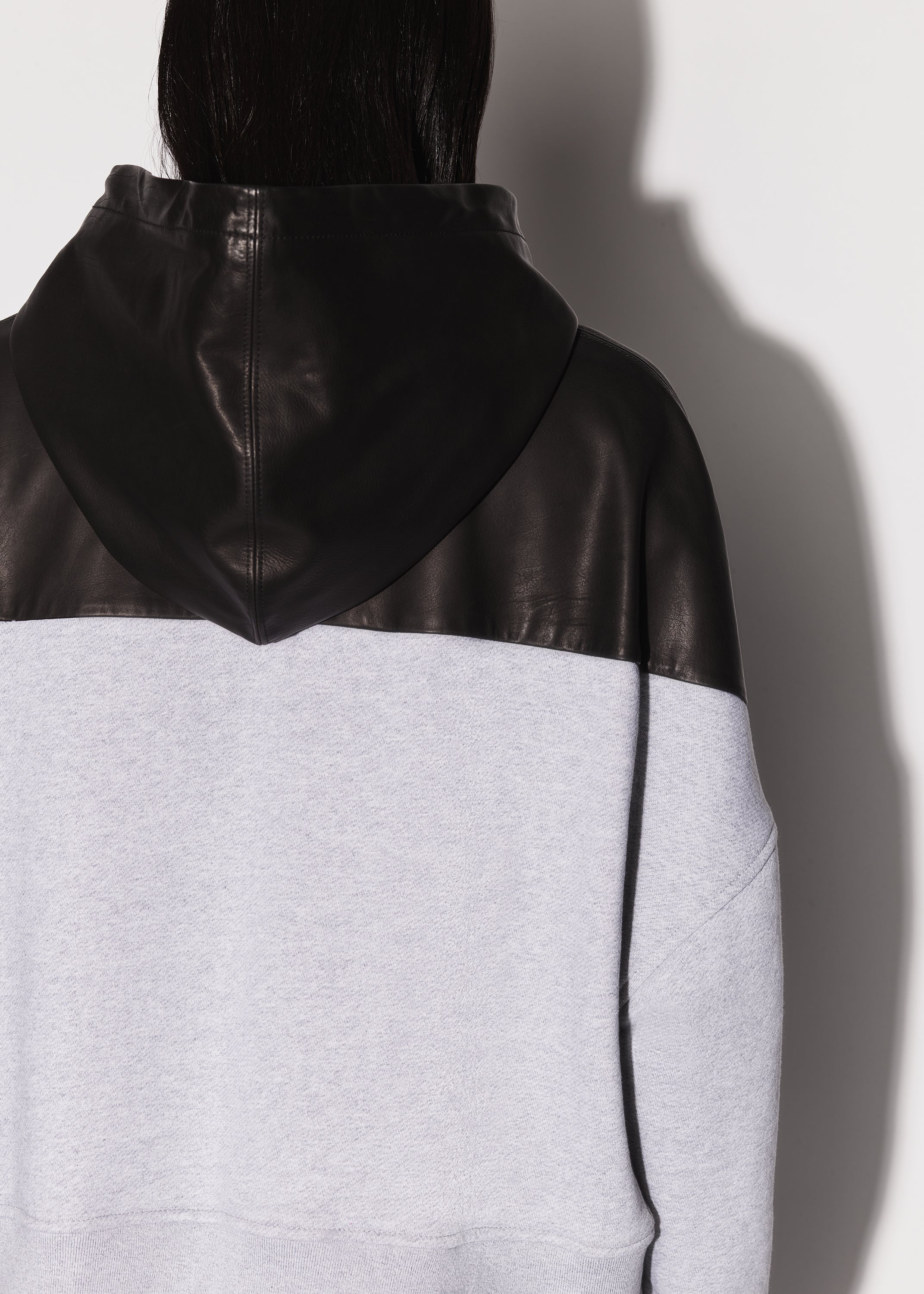 LEATHER HYBRID HOODIE - 8