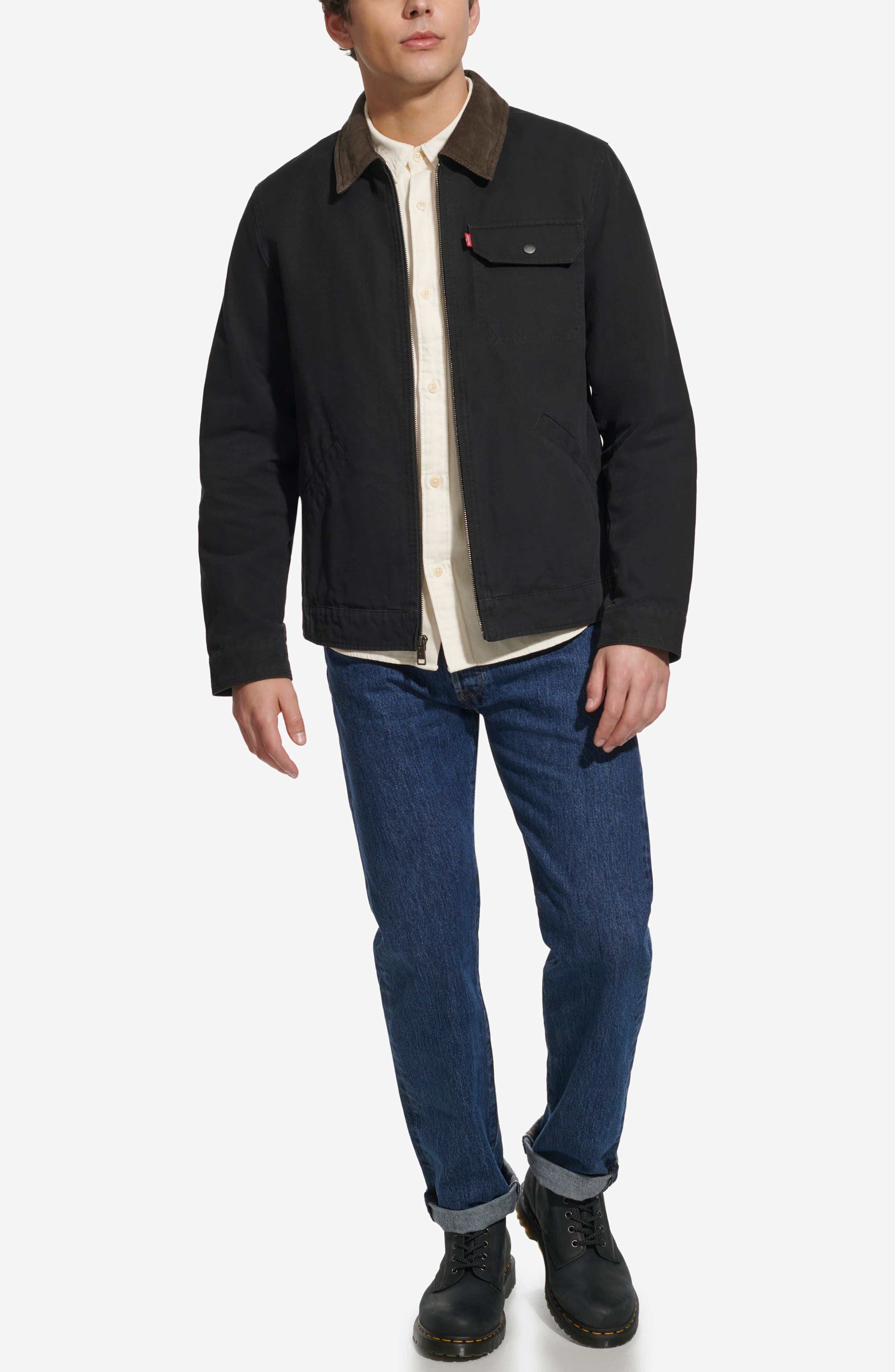 levi's Lightweight Cotton Twill Utility Jacket in Black at Nordstrom - 3