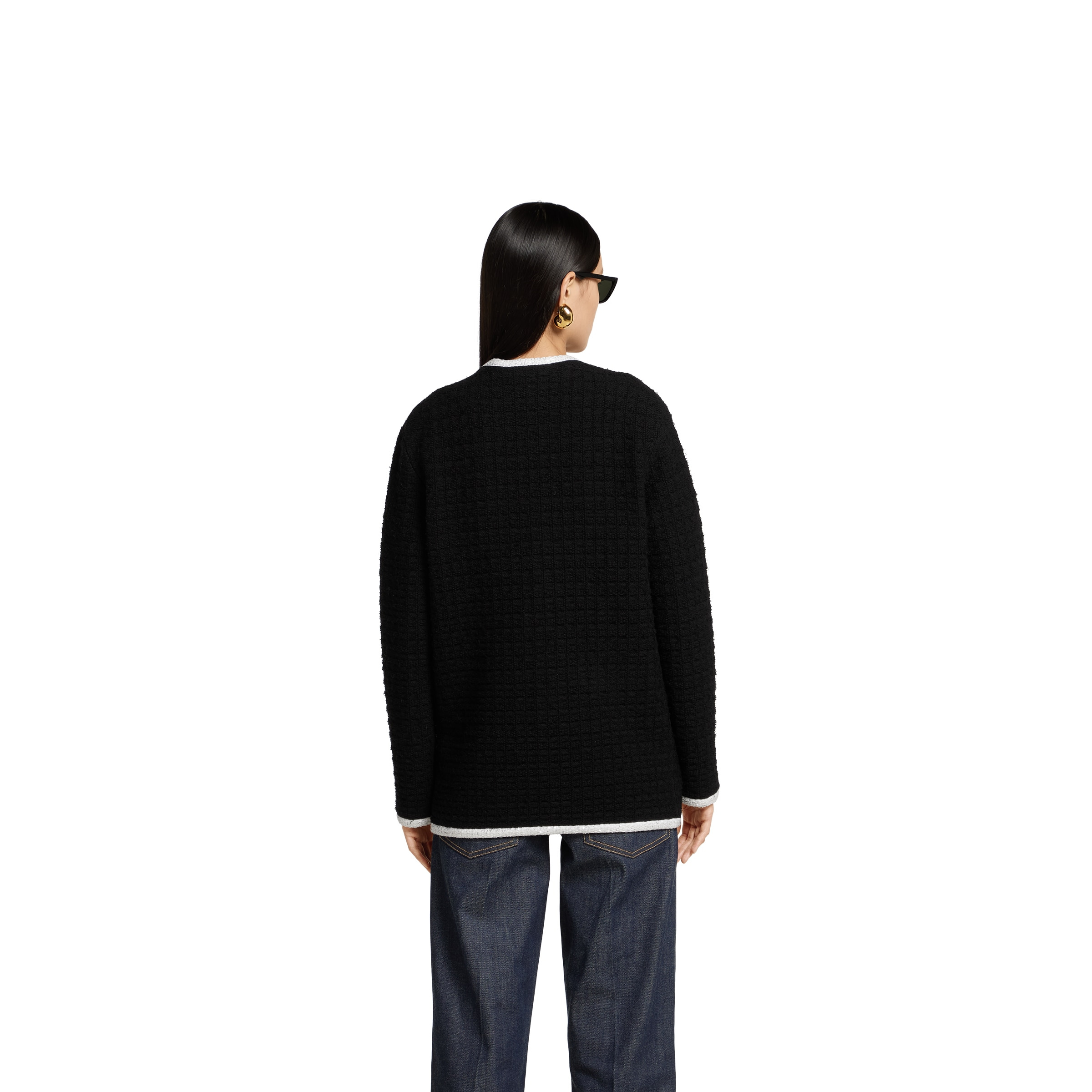 Tweed wool cardigan with embroidery - 4