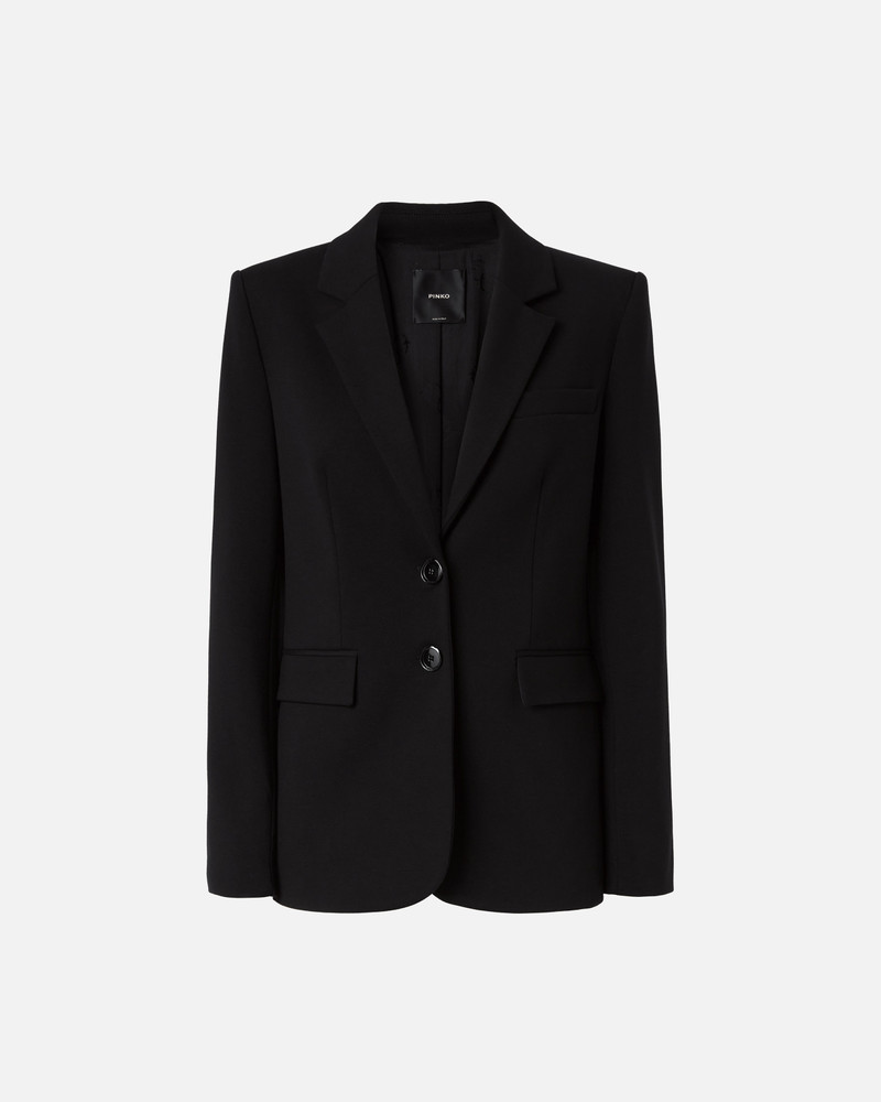 SINGLE-BREASTED BLAZER WITH STRUCTURED SHOULDERS - 1