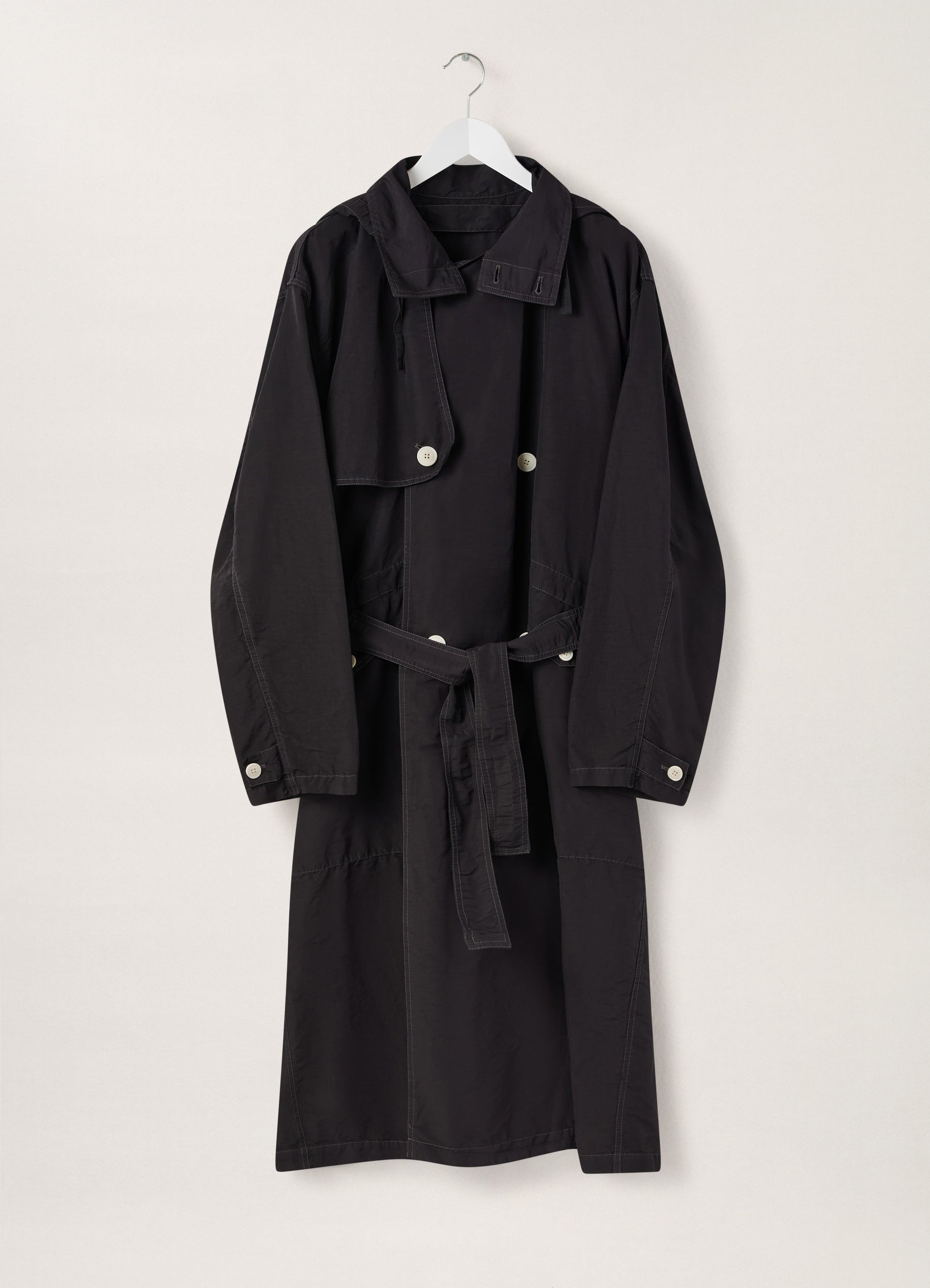 HOODED DOUBLE BREASTED PARKA - 1