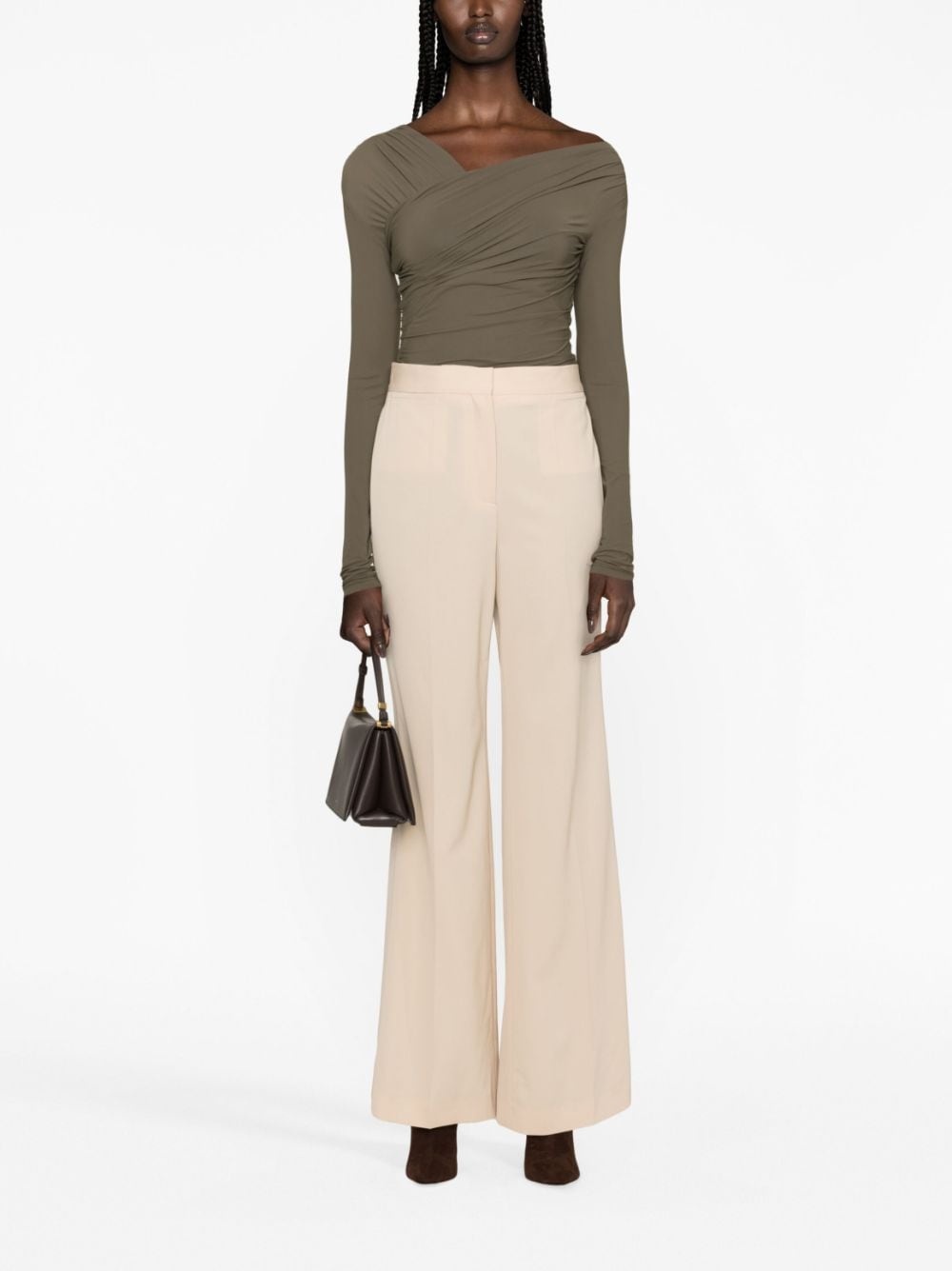 tailored flared stretch-wool trousers - 2