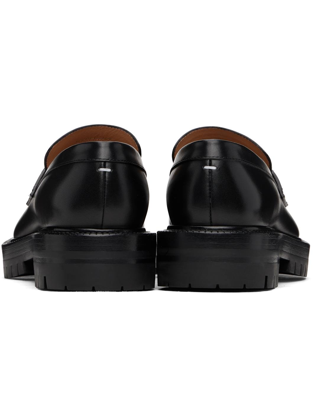 Black Tabi Leather Loafers - 2