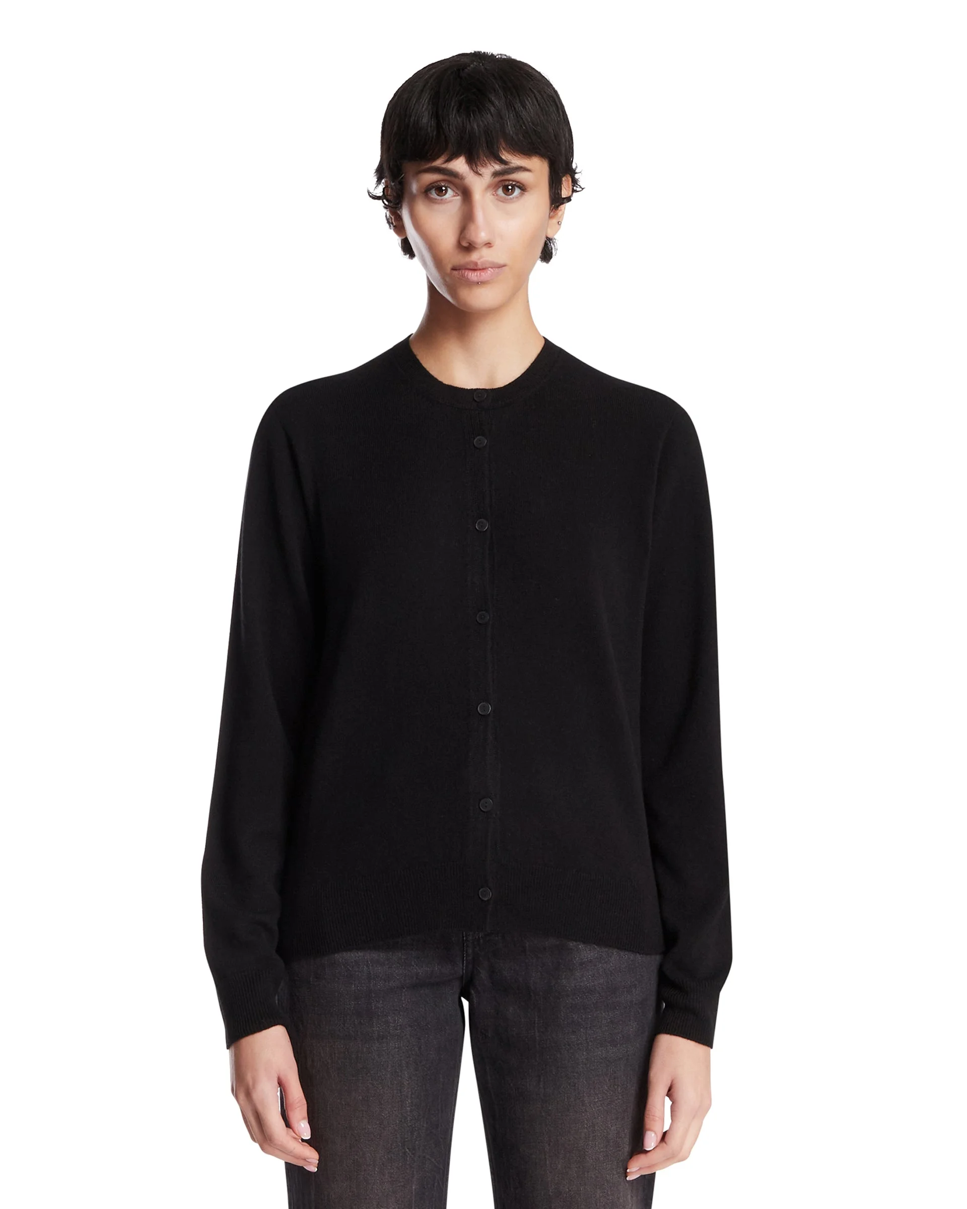 Black Cashmere Cardigan - 1