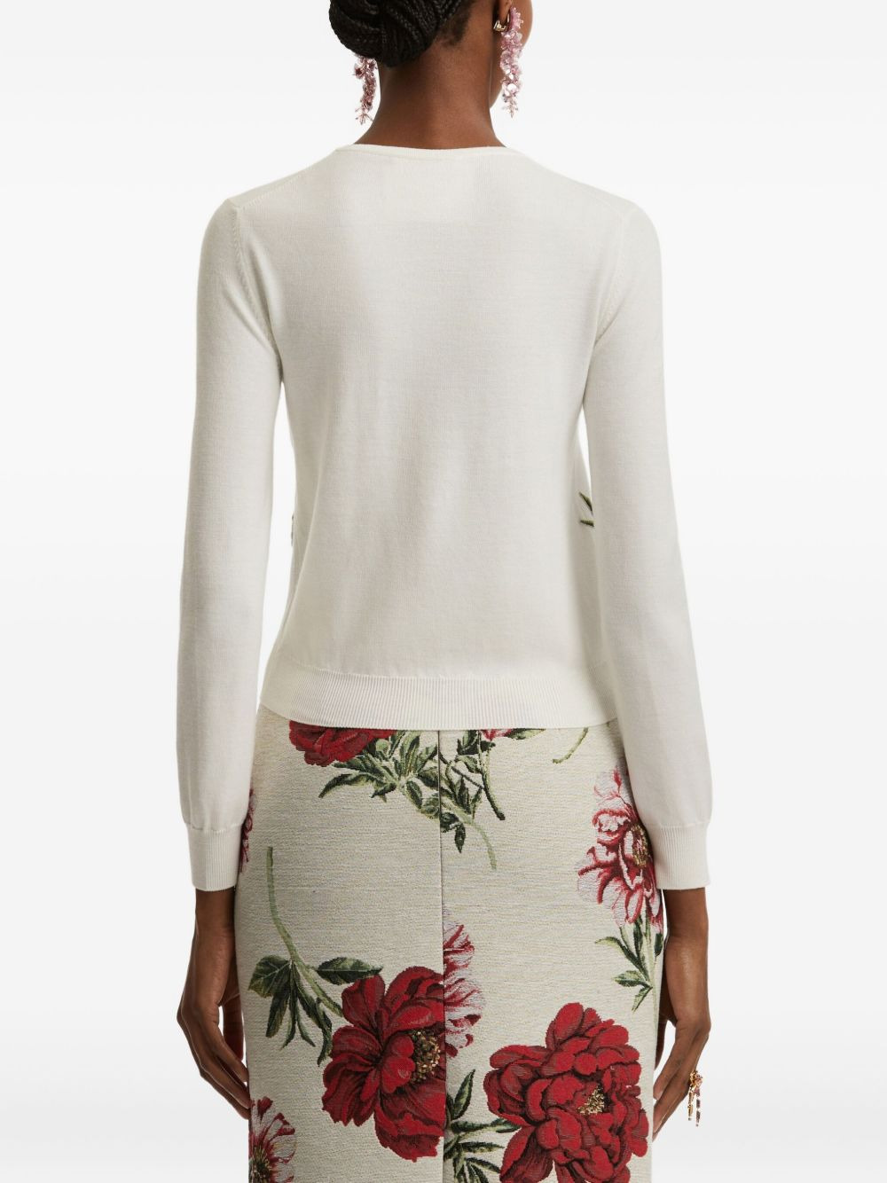 peony-threadwork cardigan - 4