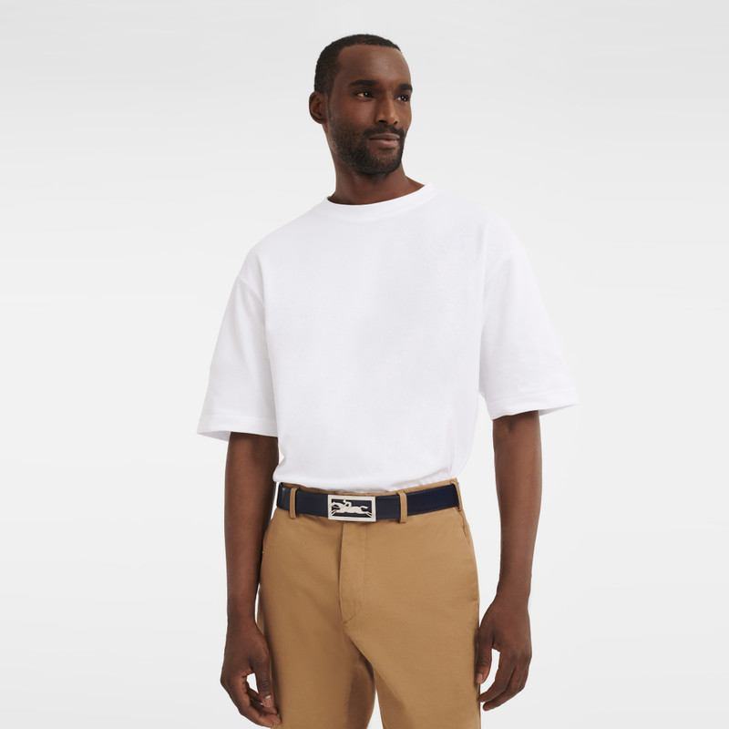 Delta Box Men's belt Black/Navy - Leather 5