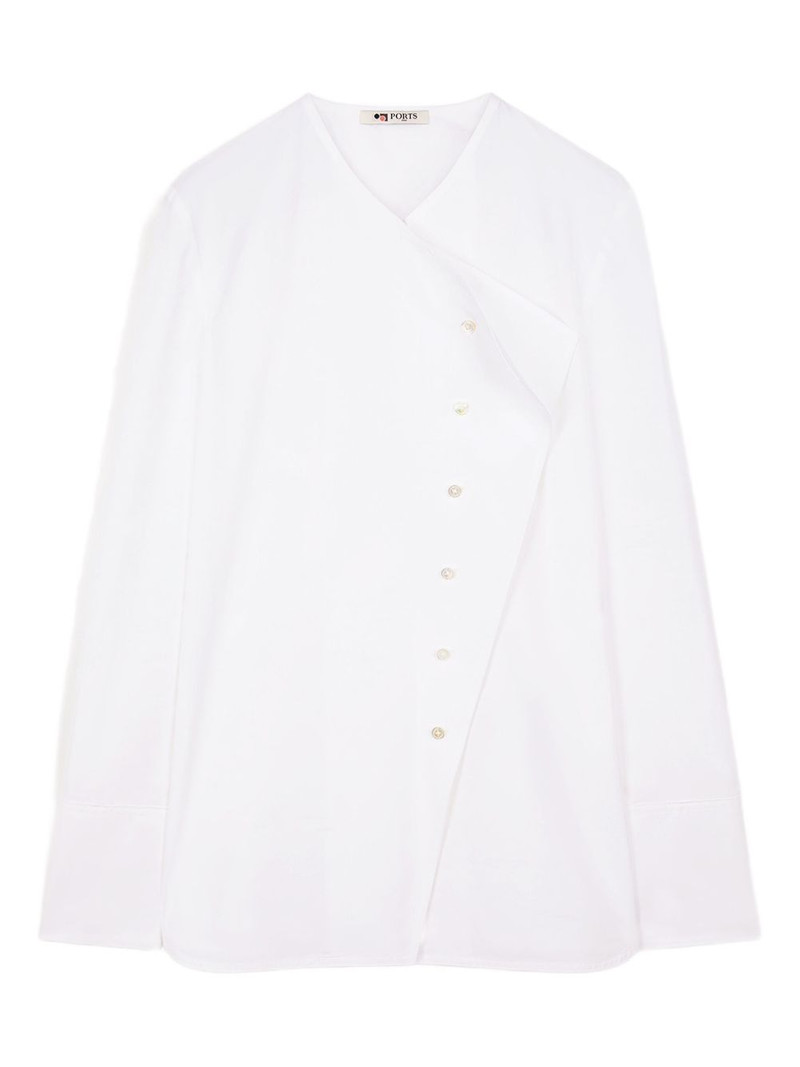 asymmetric button cotton shirt 1