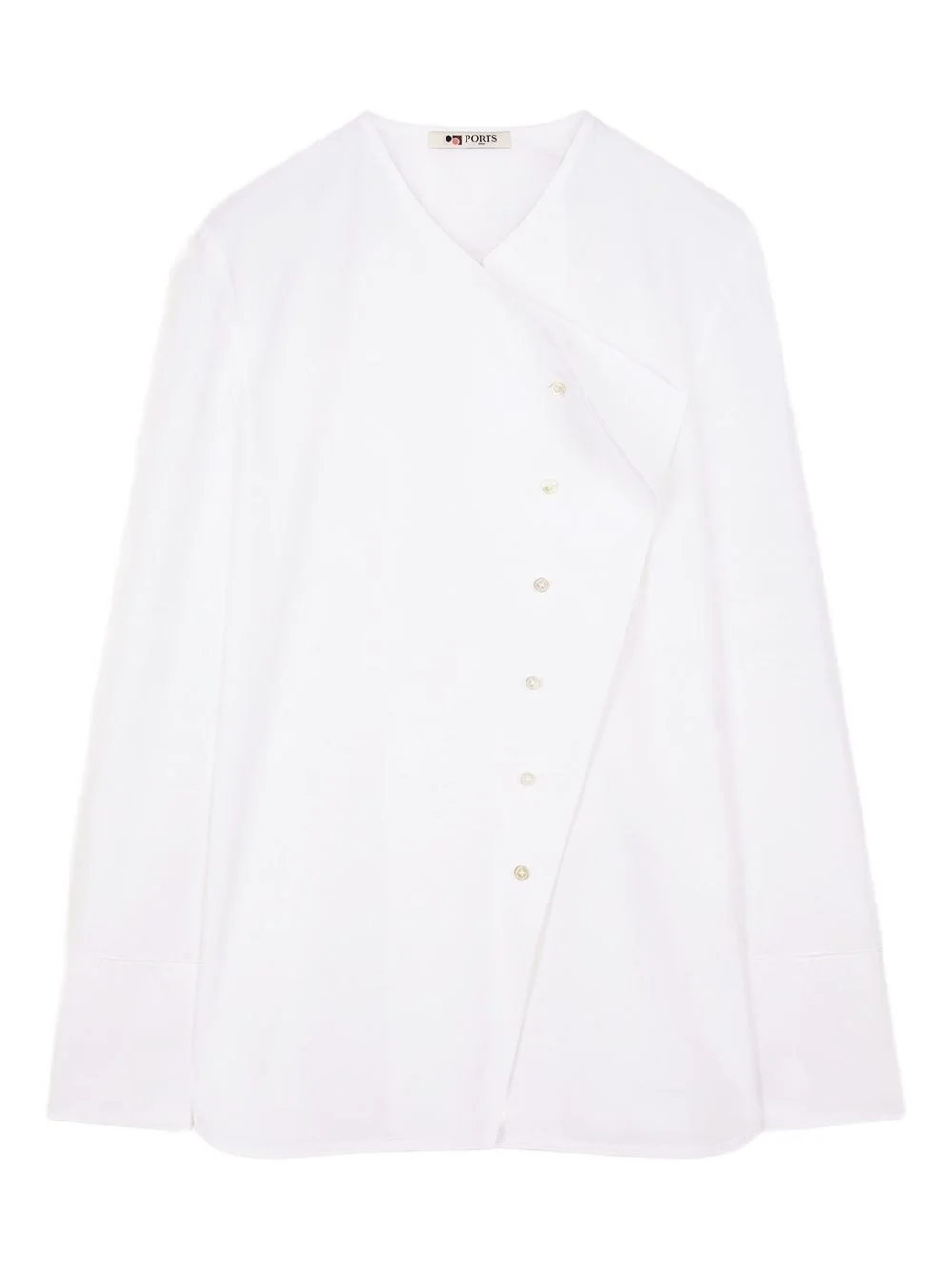 asymmetric button cotton shirt - 1