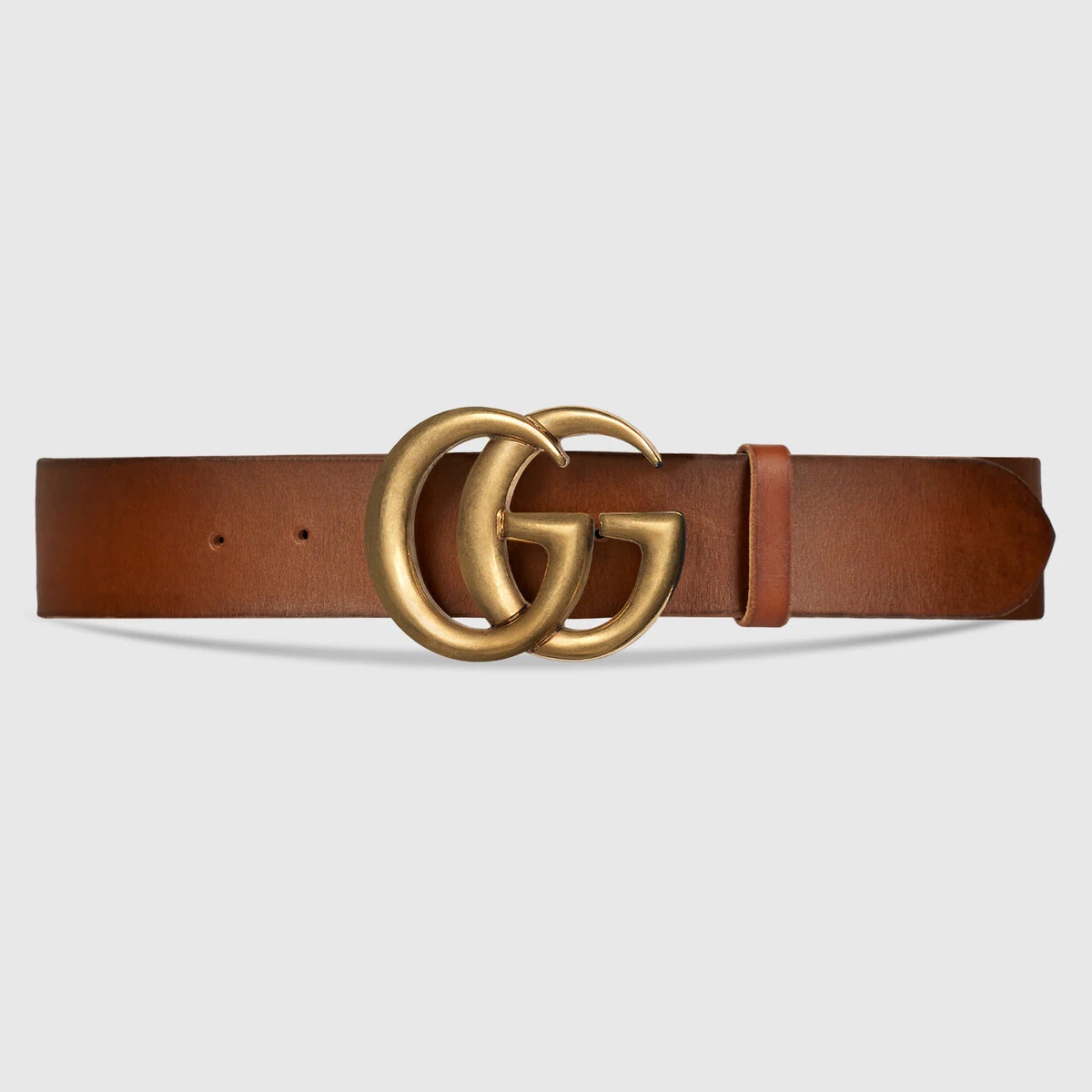 Leather belt with Double G buckle - 1