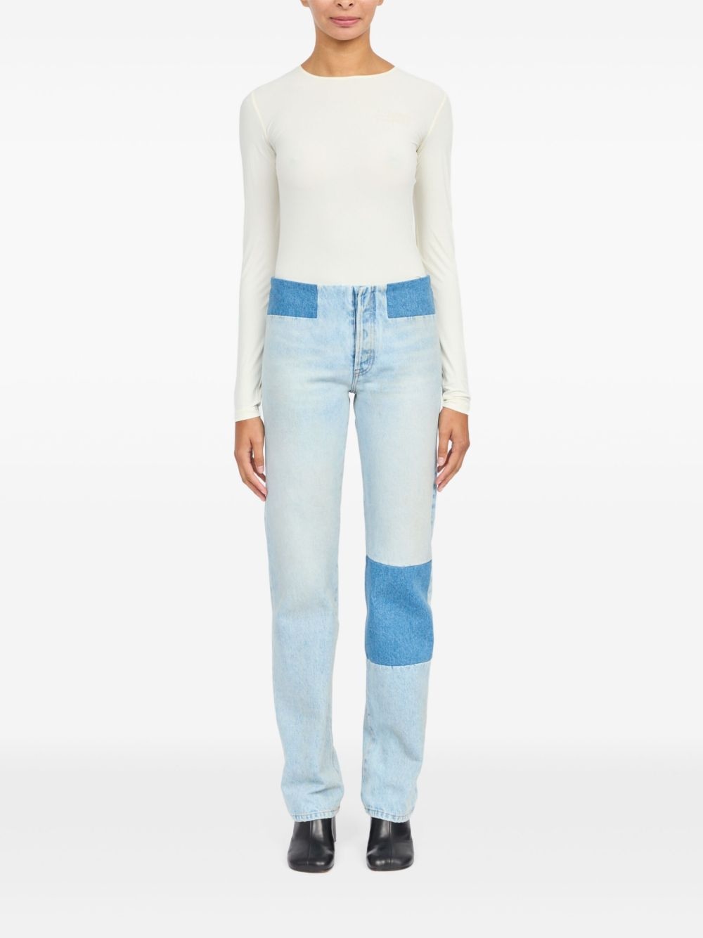 patch-detail jeans - 2