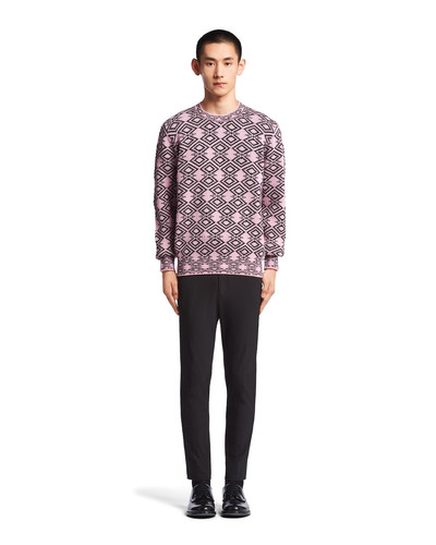 Prada Wool and cashmere jacquard crew-neck sweater outlook