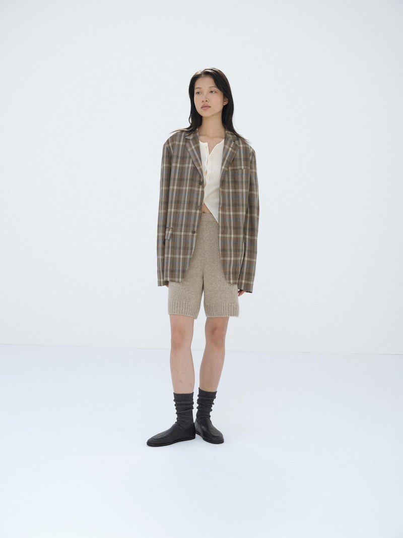 AURALEE SUPER FINE TROPICAL WOOL CHECK JACKET outlook