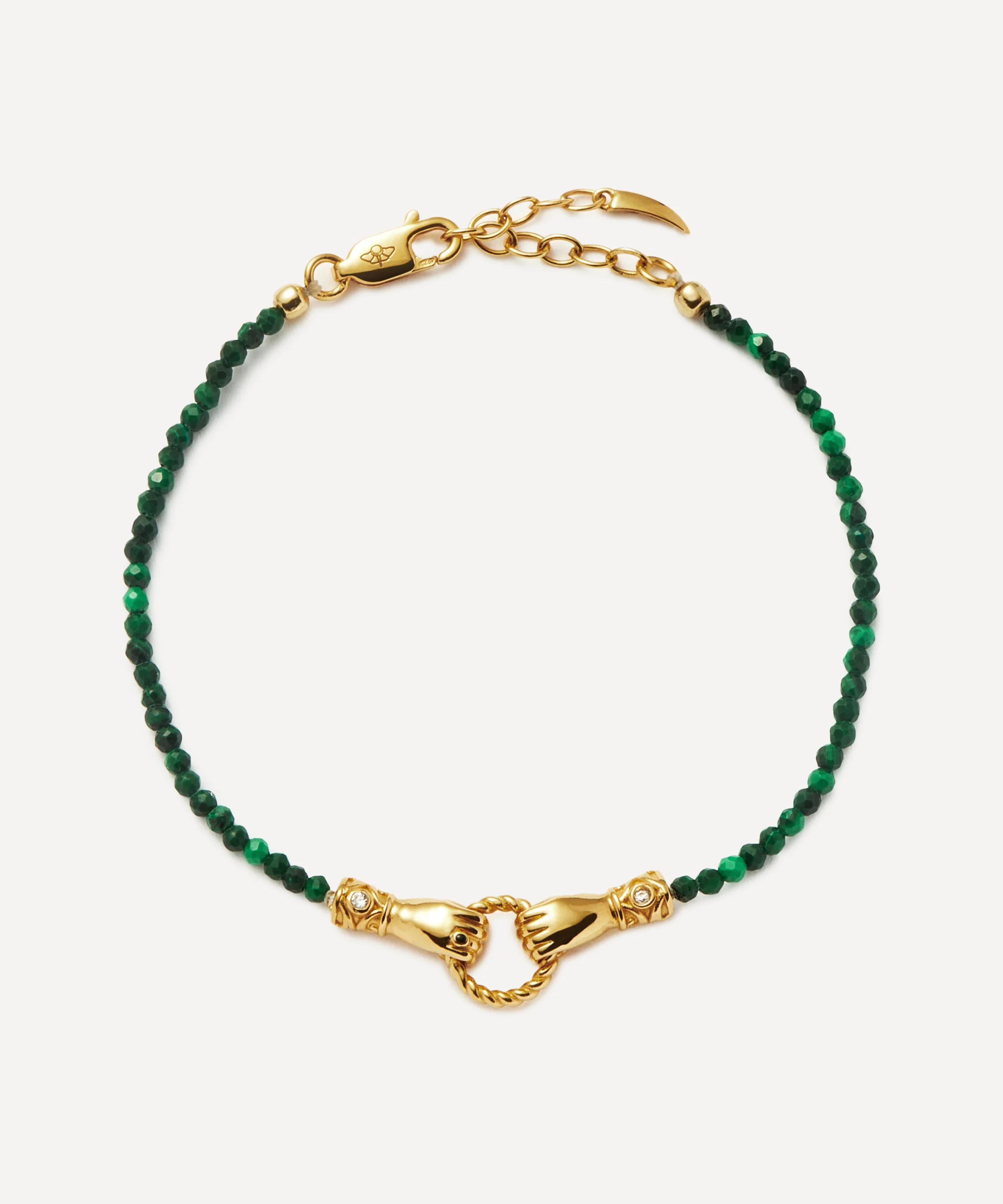 X Harris Reed 18ct Gold-Plated In Good Hands Mini Beaded Gemstone Bracelet - 1