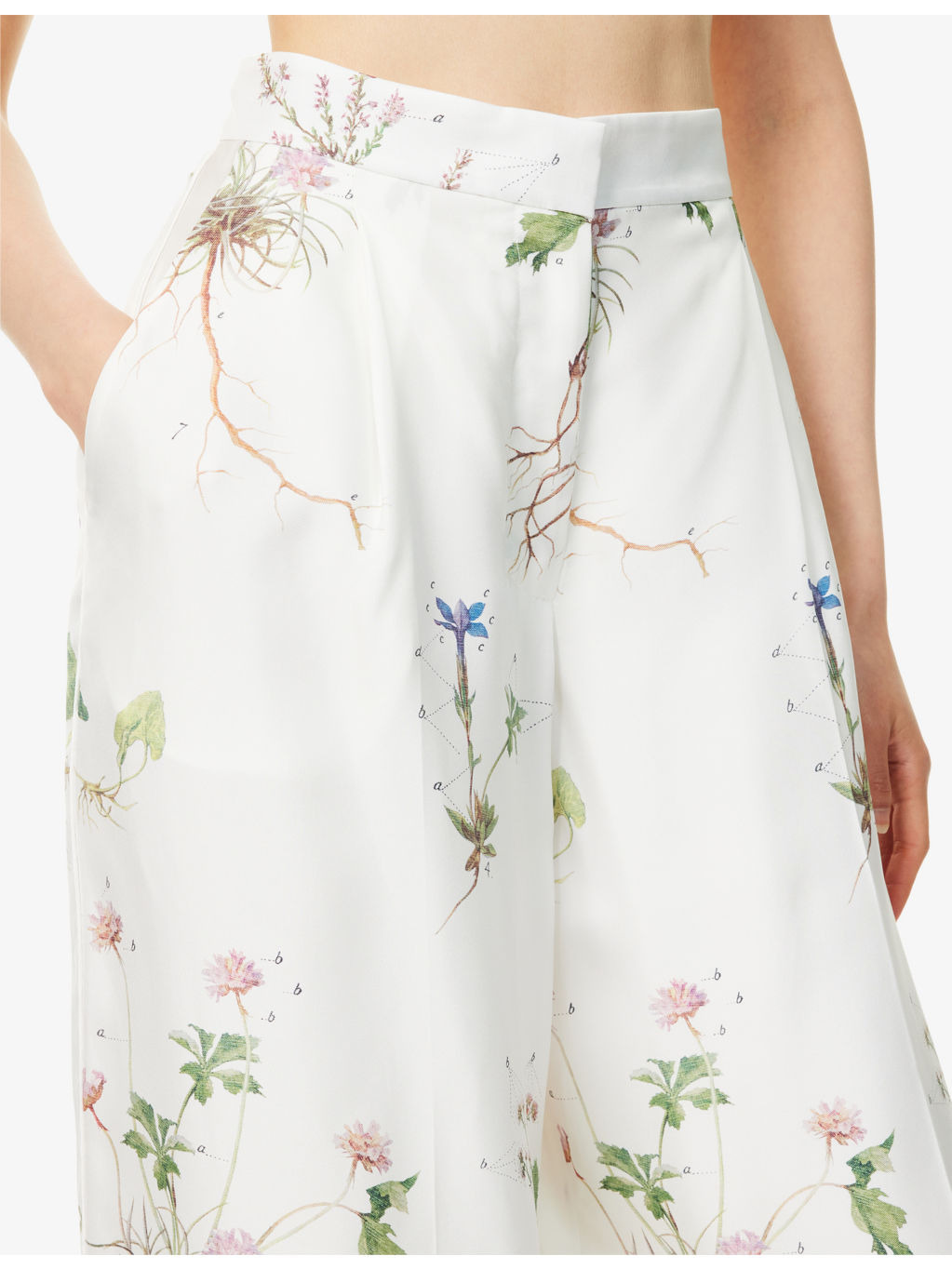 Graphic-Pattern Wide-Leg Silk Trousers - 5