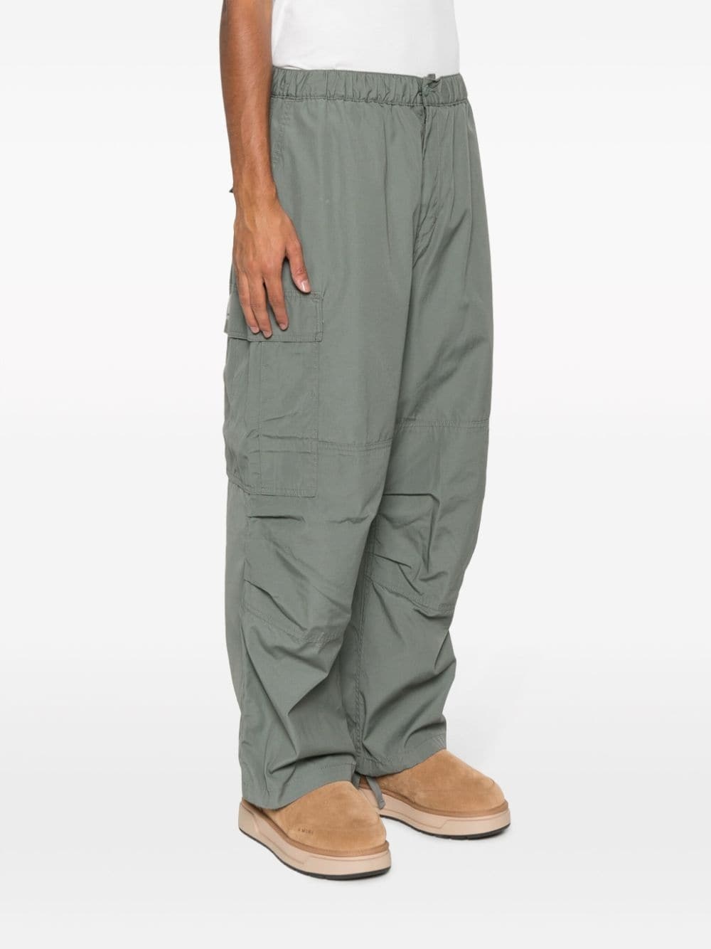 wide-leg cotton cargo trousers - 3