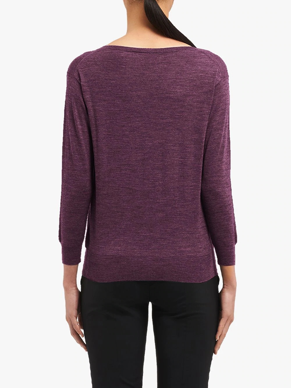 V-neck fine-knit jumper - 4