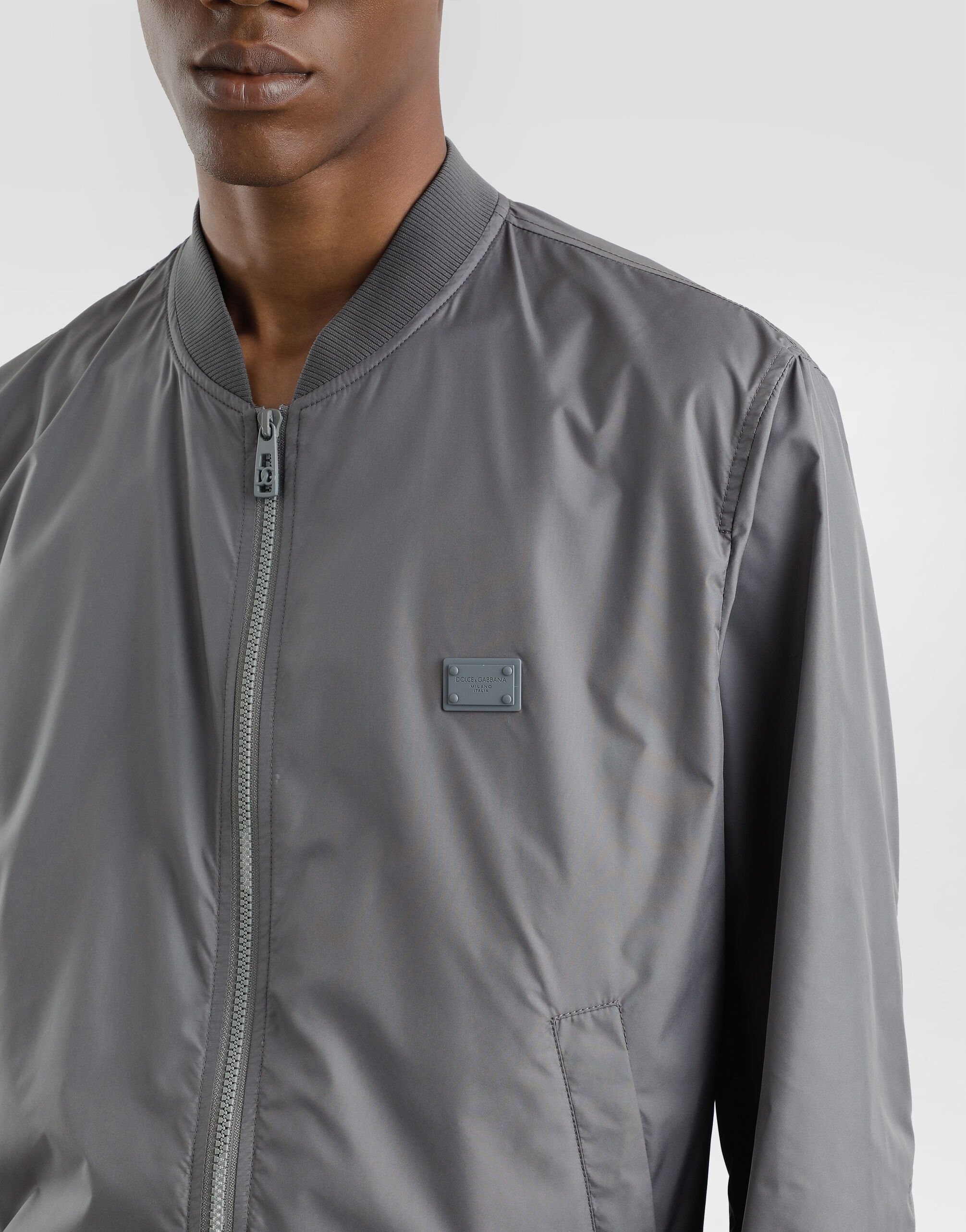 Technical fabric bomber jacket with tag - 4