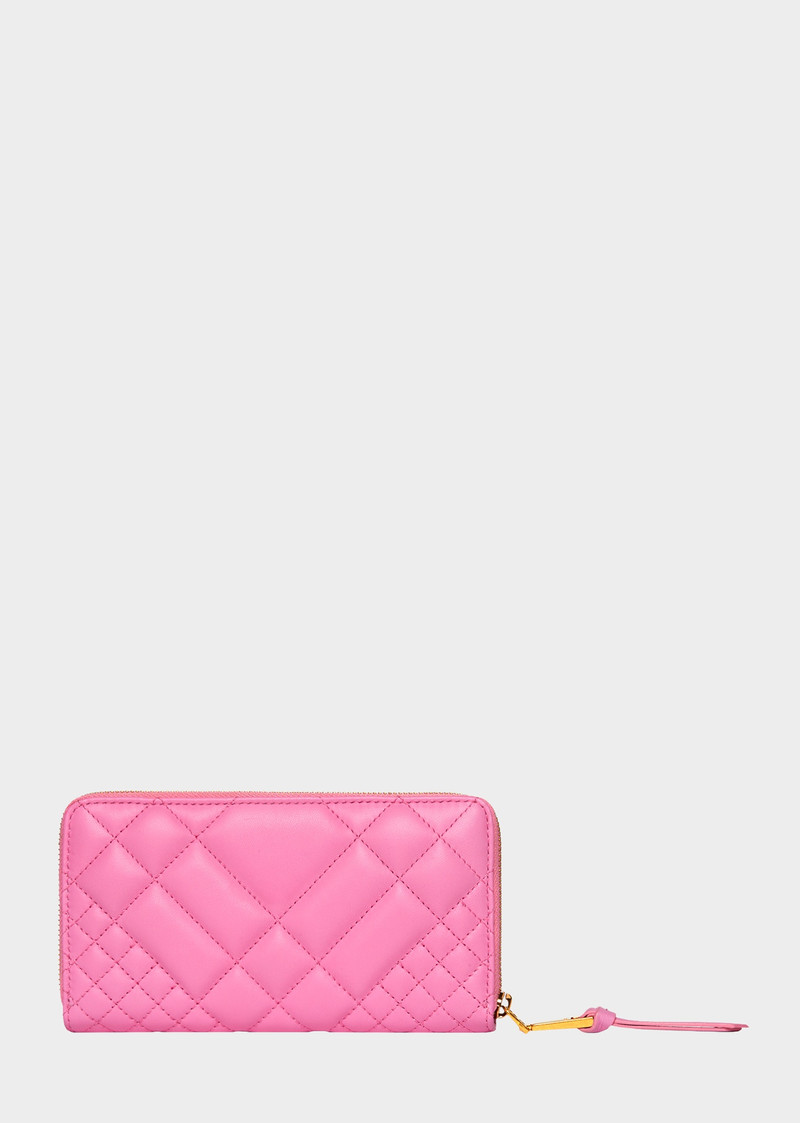 VERSACE Quilted Leather Top Zip Wallet outlook