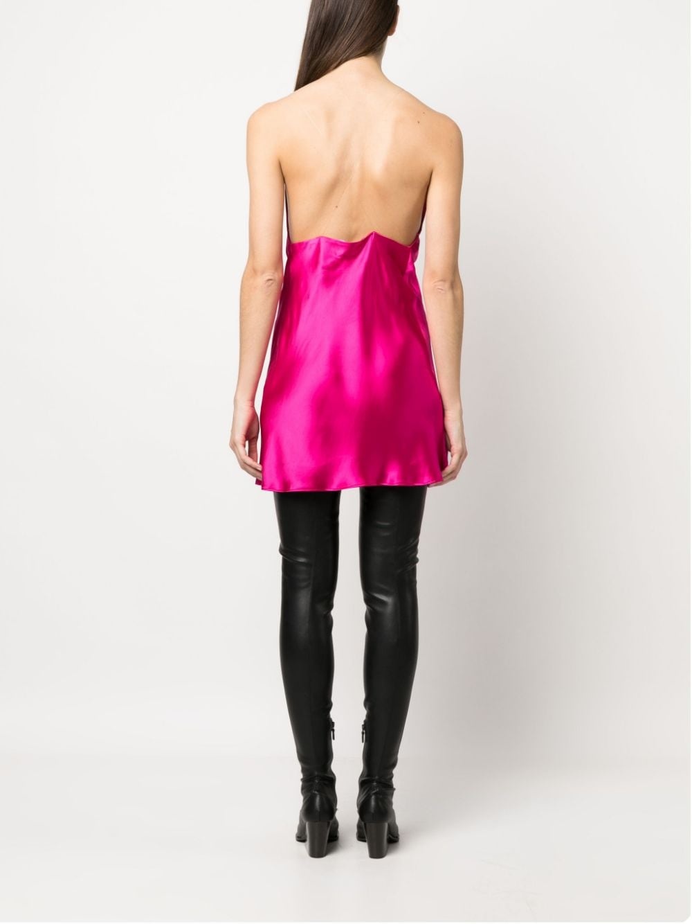 draped silk minidress - 4