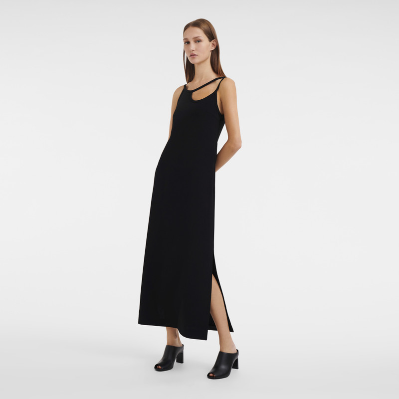 Longchamp Long dress Black - Crepe outlook