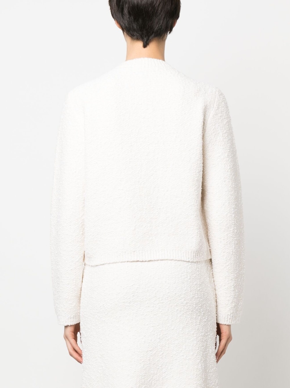 textured-finish button-fastening cardigan - 4