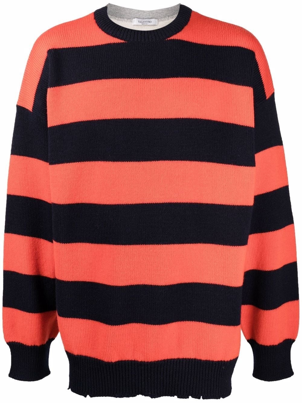 panelled striped jumper - 1