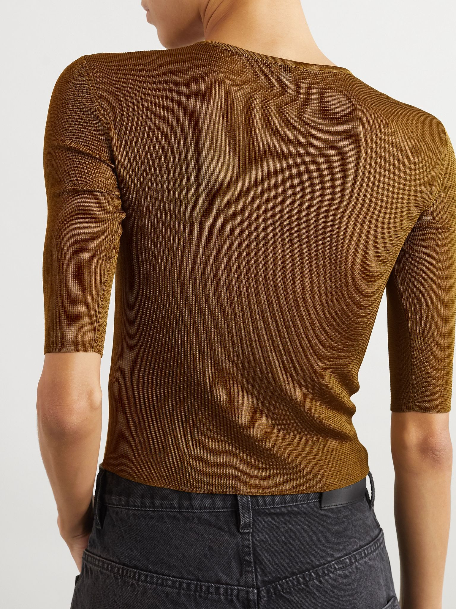 Embellished knitted top Brown - 3