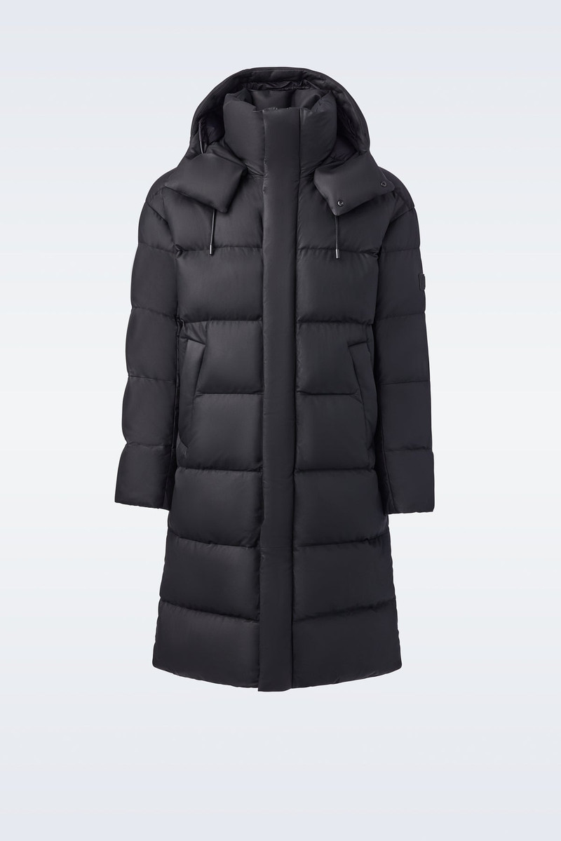 HILTON 2-in-1 (R) leather down parka with removable hood 1