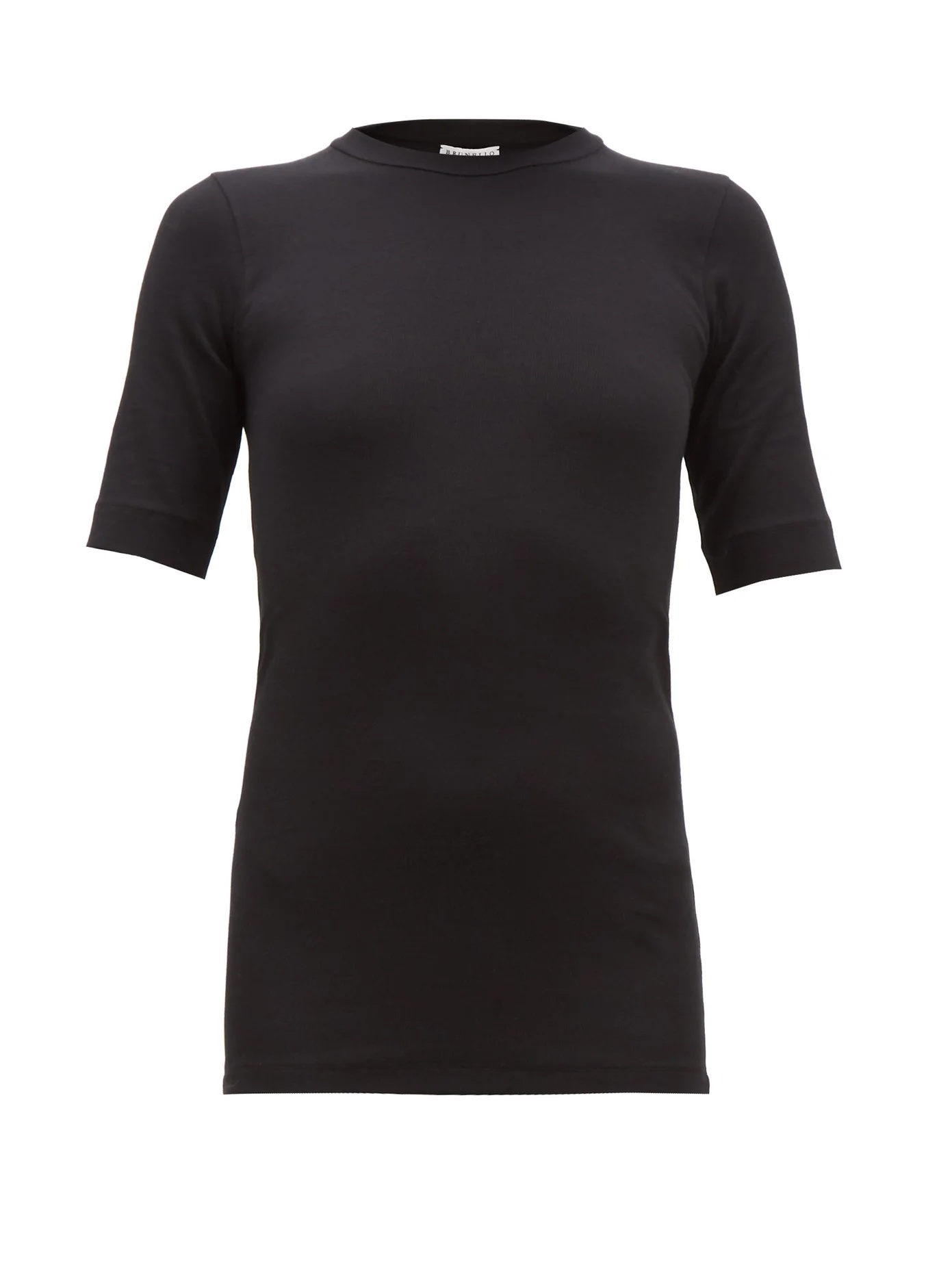 Ribbed cotton-blend T-shirt - 1