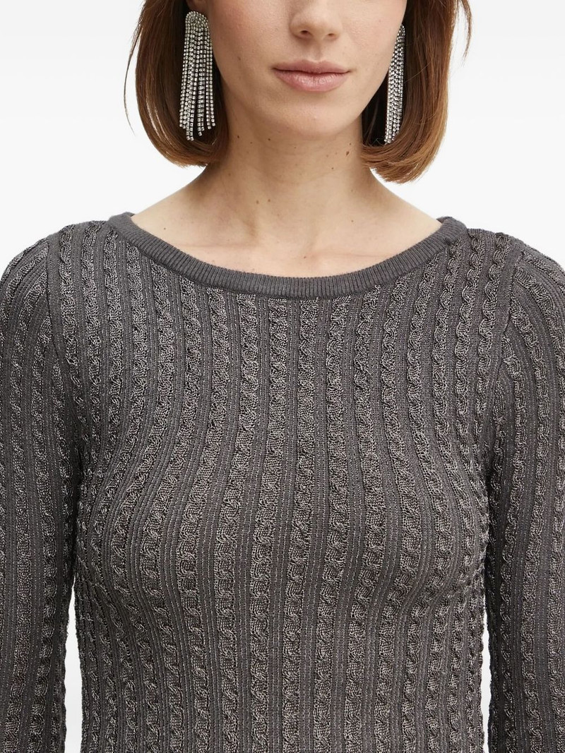 cable-knit metallic-threading sweater 3