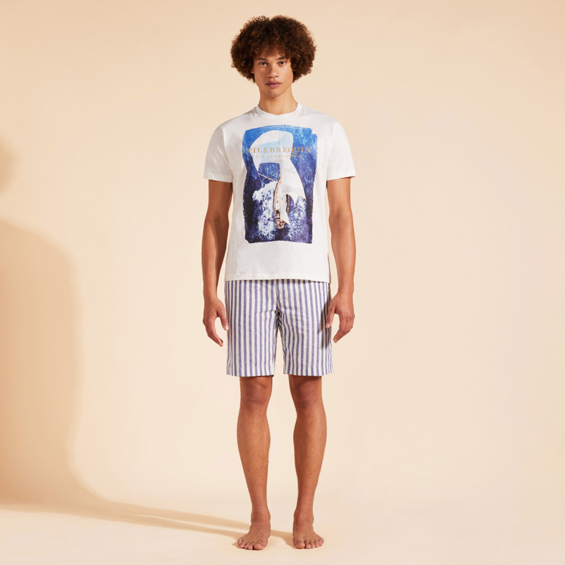 Vilebrequin Men Cotton T-Shirt Sailing Boat From The Sky outlook