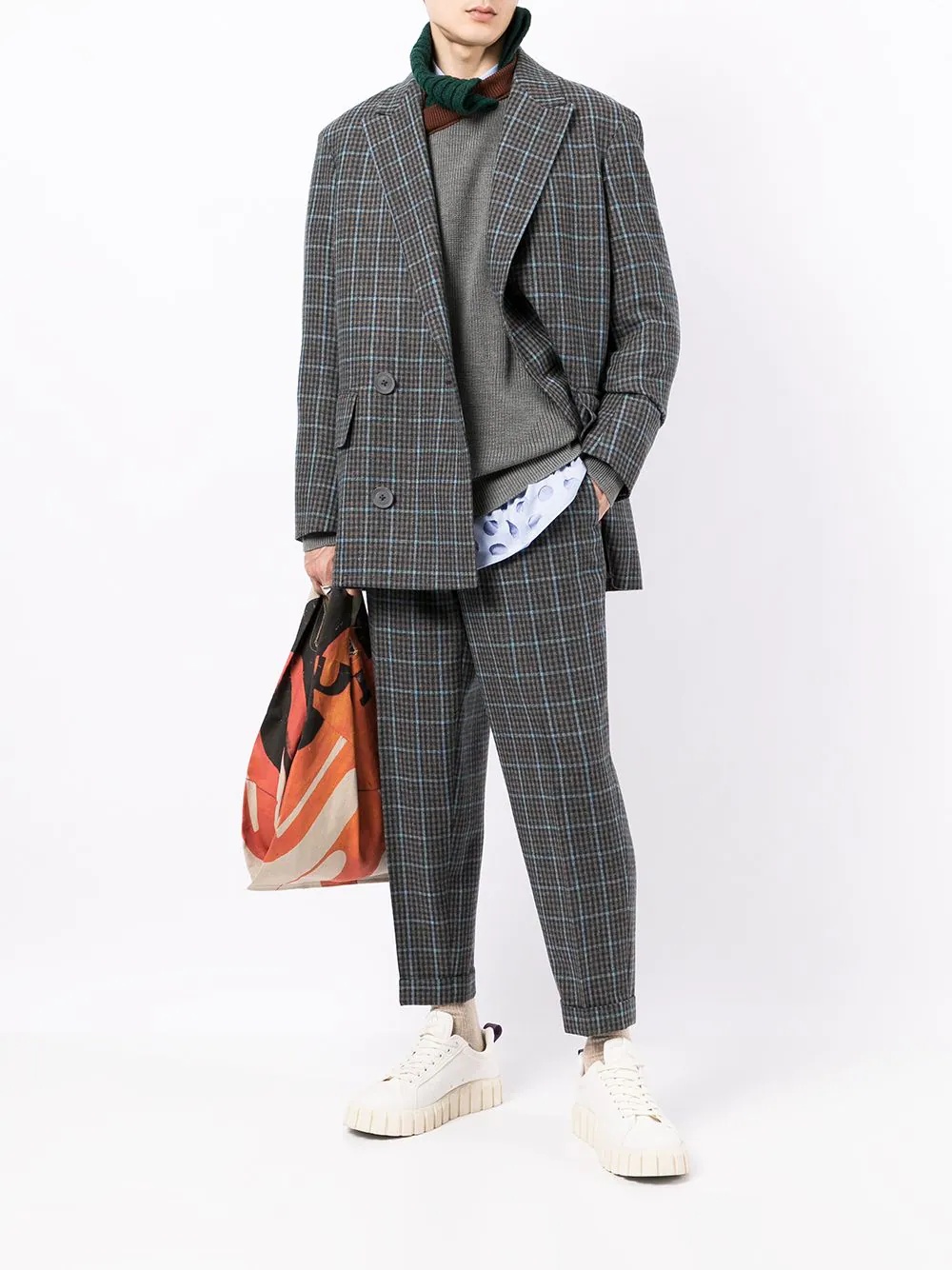 plaid-check pattern blazer - 2