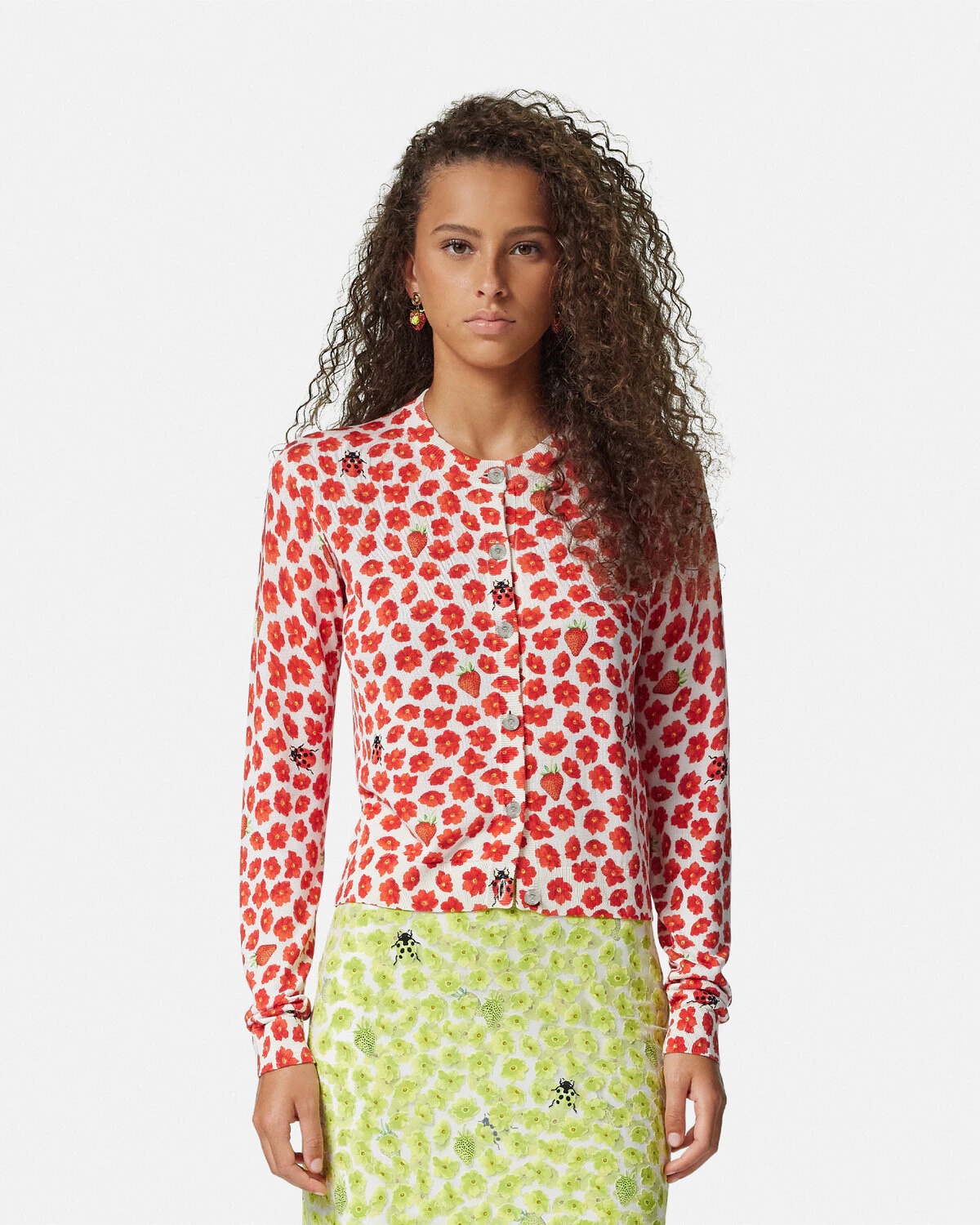 Strawberry Garden Silk Knit Cardigan - 4