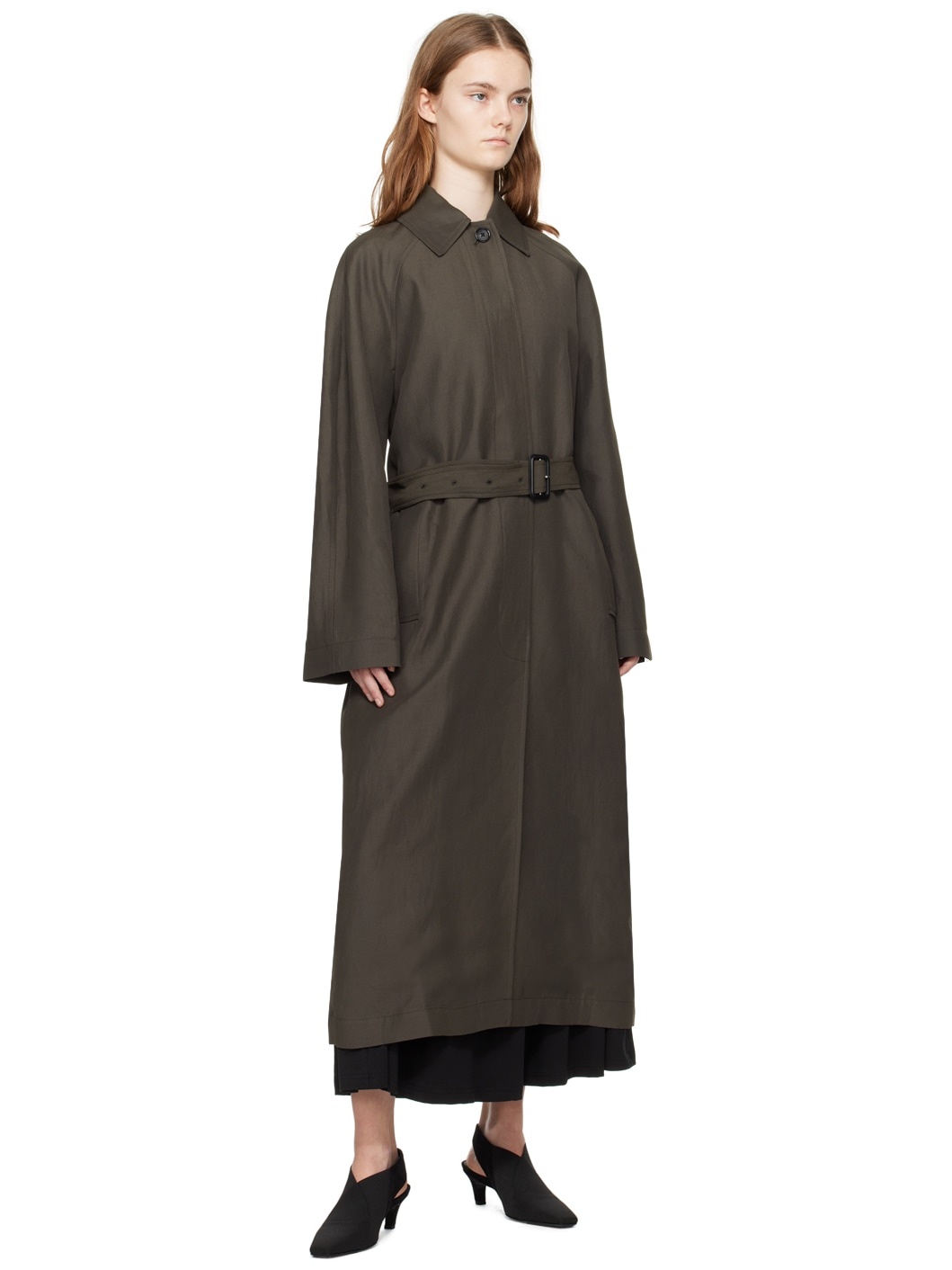 Brown Minimalist Coat - 4