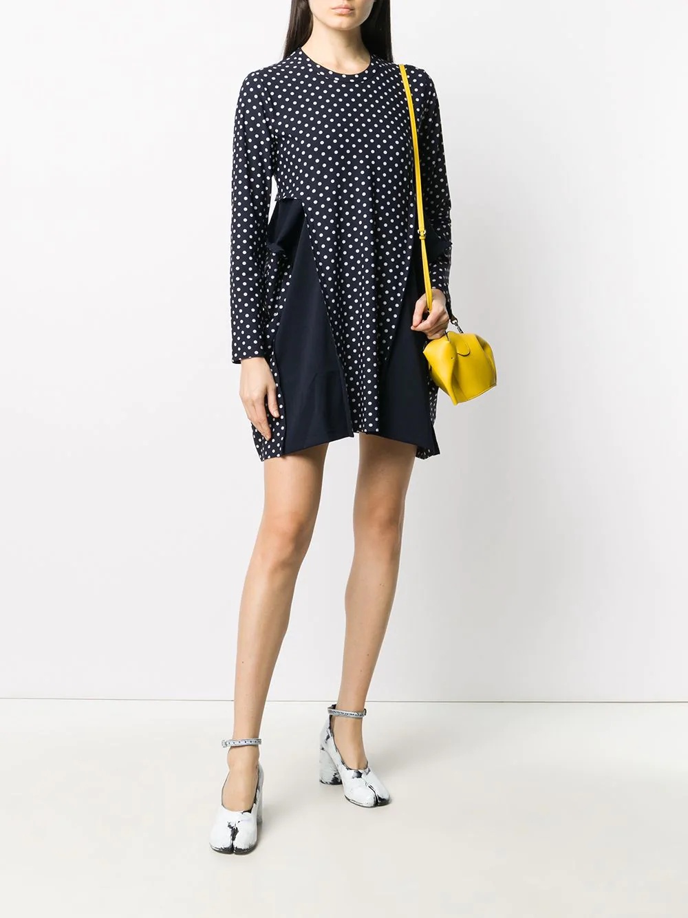 pleated polka dot mini dress - 2