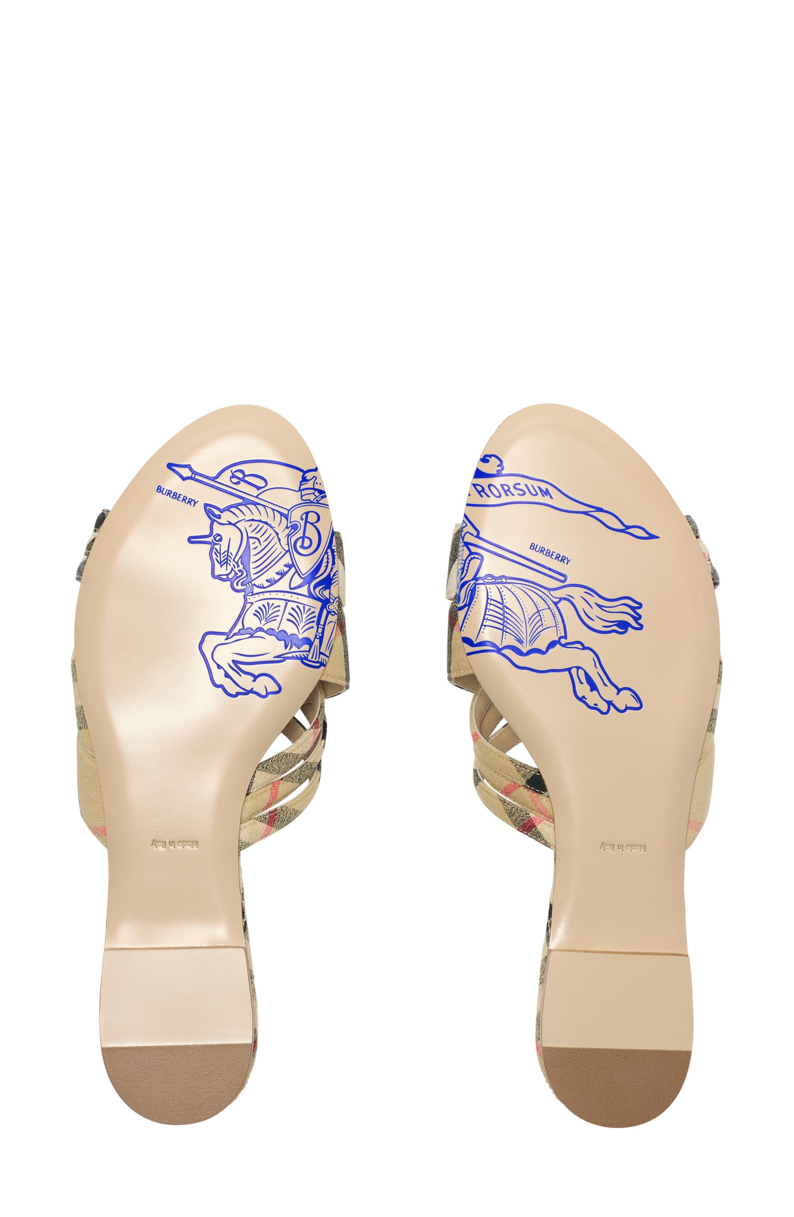 burberry Cabana Woven Slide Sandal in Sand Ip Check at Nordstrom - 4