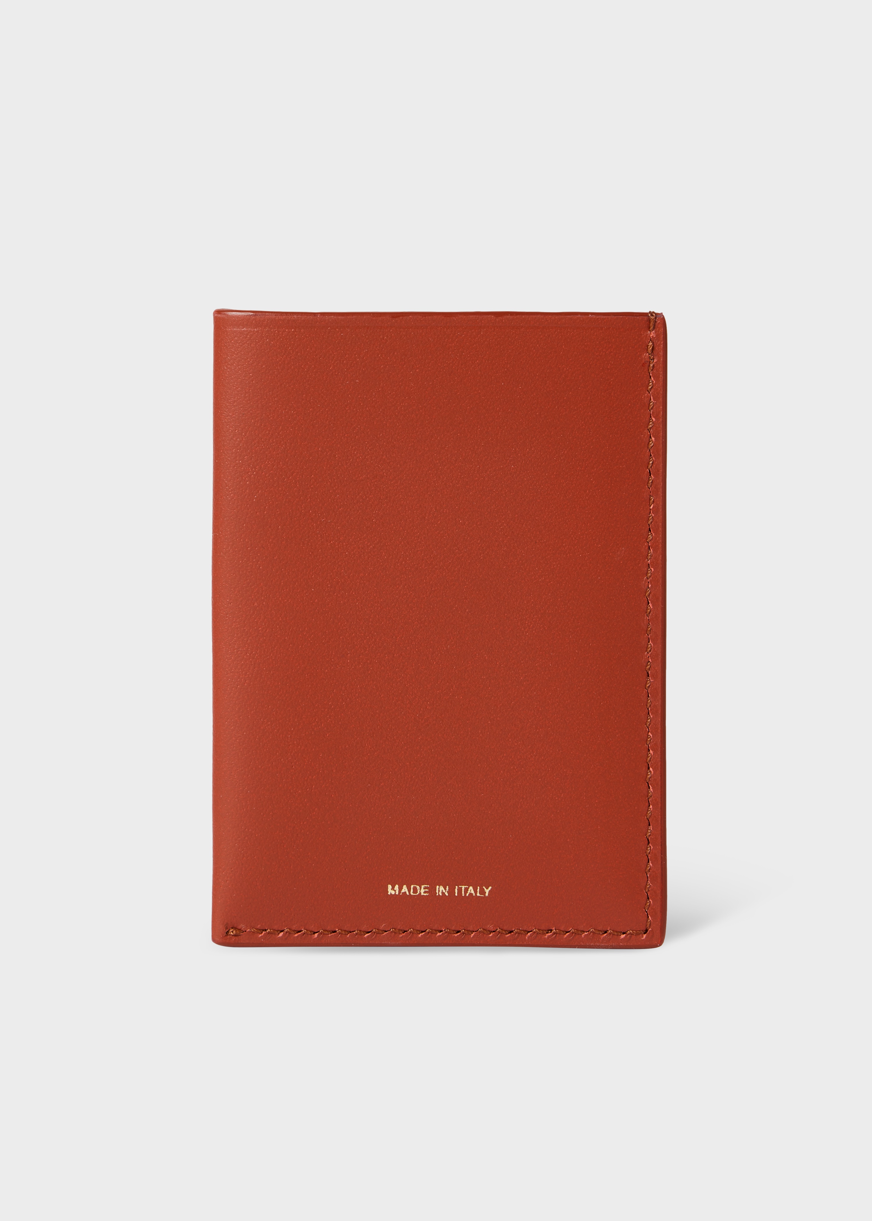 Brick Red Leather 'Signature Stripe' Thumb Hole Card Holder - 2