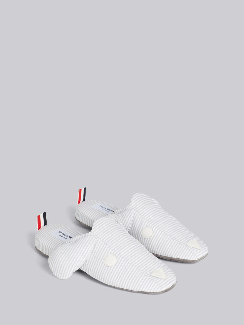 Medium Grey University Stripe Poplin Hector Slipper 3