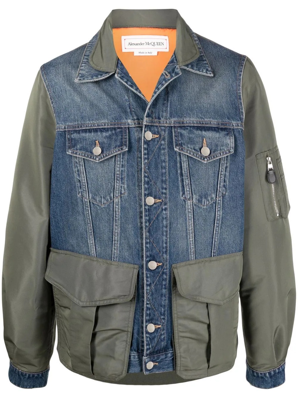 panelled denim jacket - 1