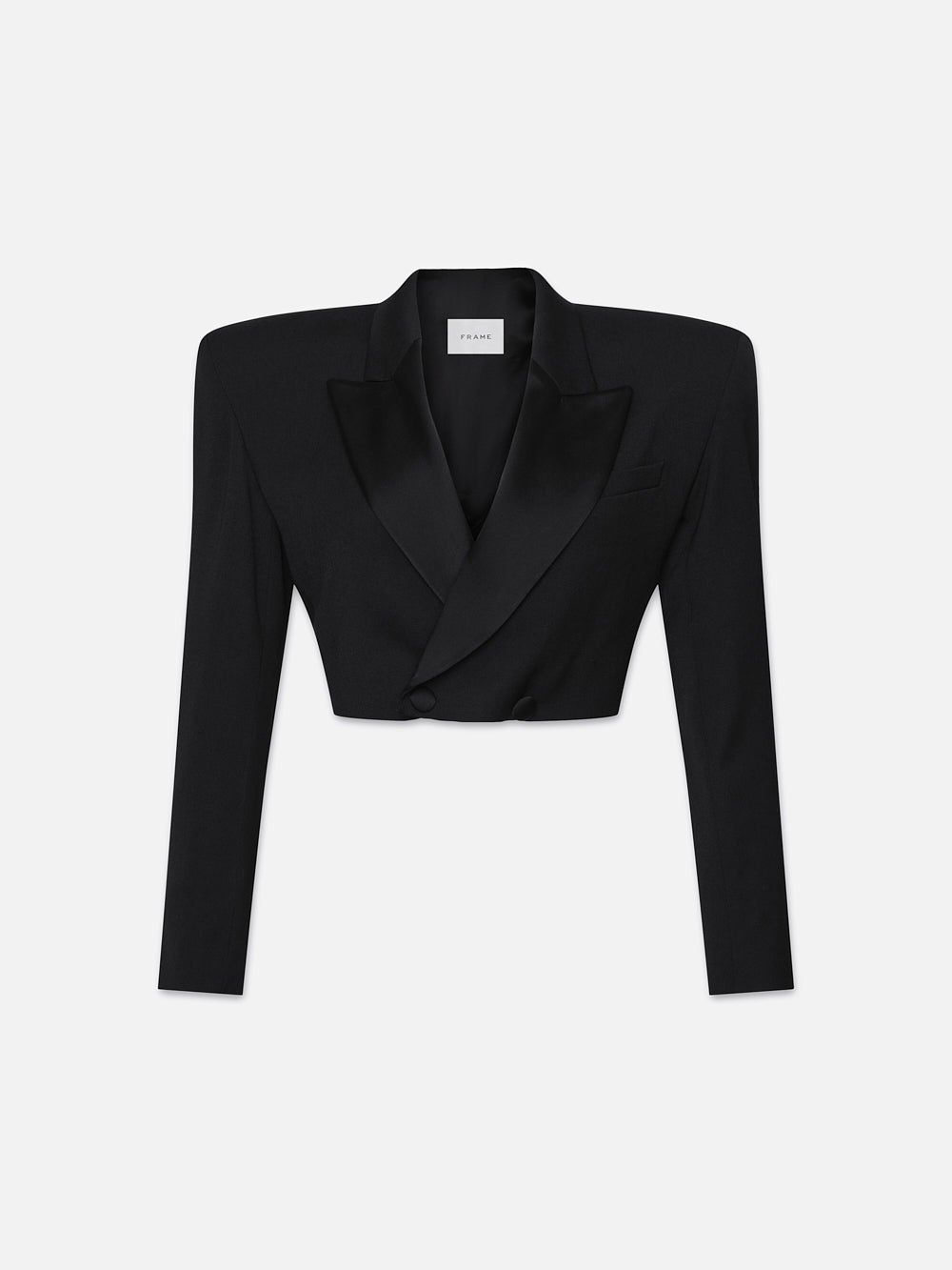 Cropped Tux Blazer in Black - 1